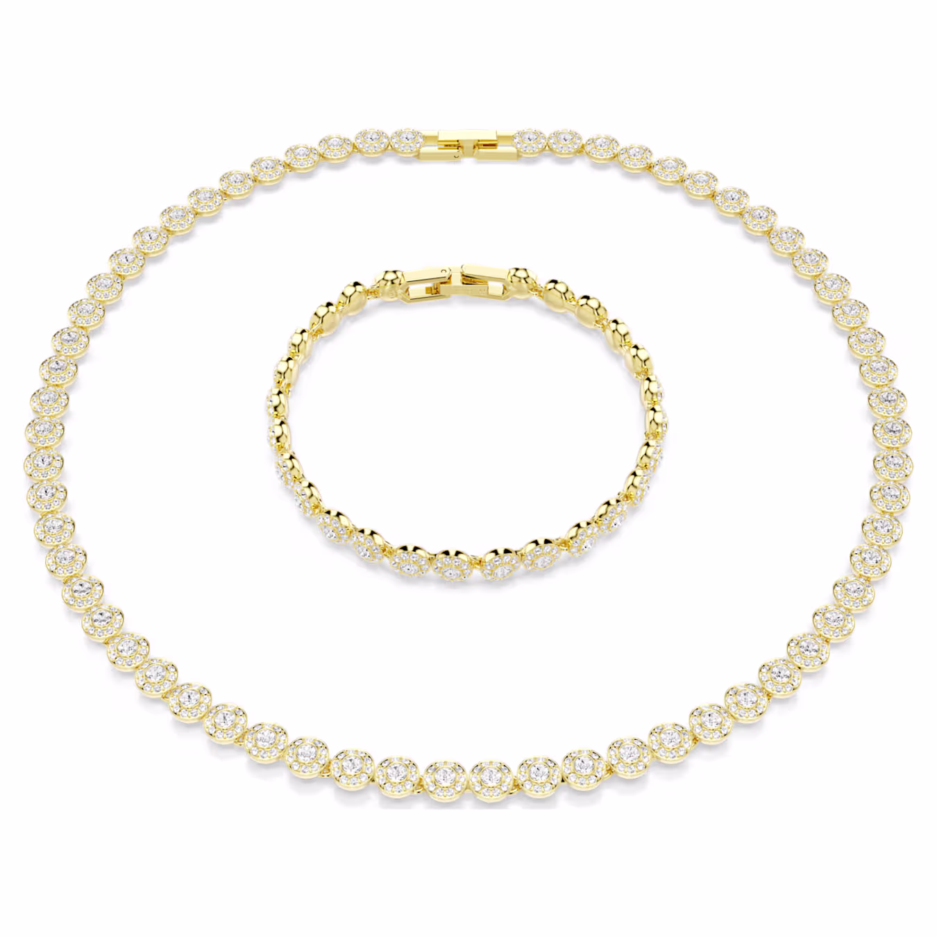 Swarovski  Una Angelic Set, Halskette und Armband, Goldlegierungsschicht