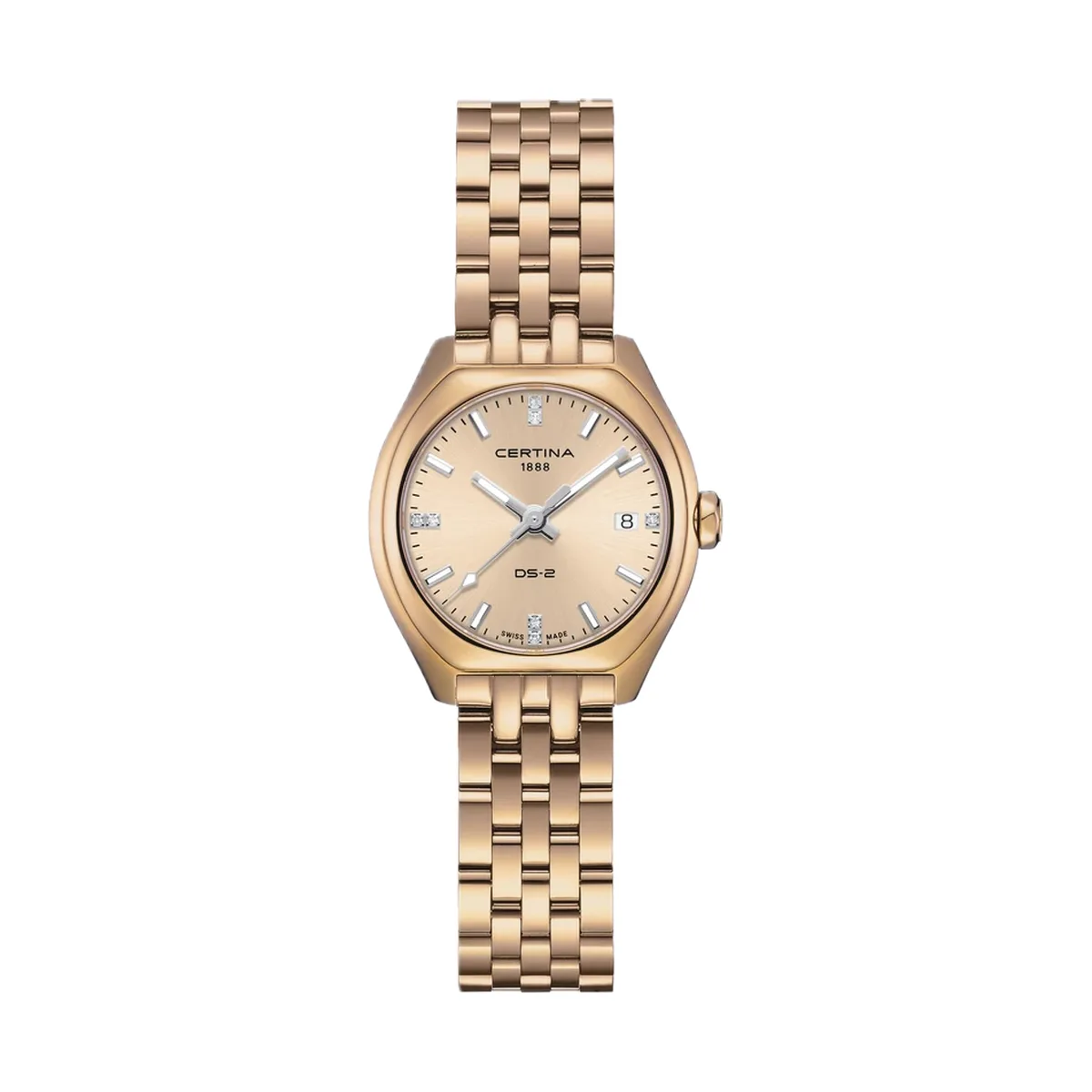 Certina DS-2 Lady Quarz Edelstahl Champagner/Golden, Roségold Damenuhr C049.210.33.026.00