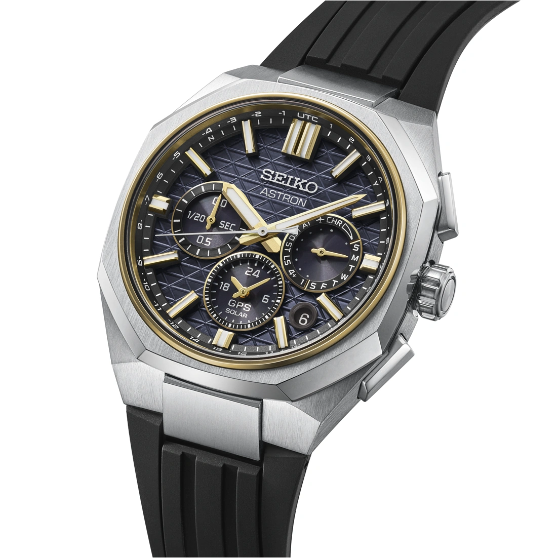 Seiko Astron GPS Solar, Titangehäuse, Schwarzes Silikonband HAB003J1