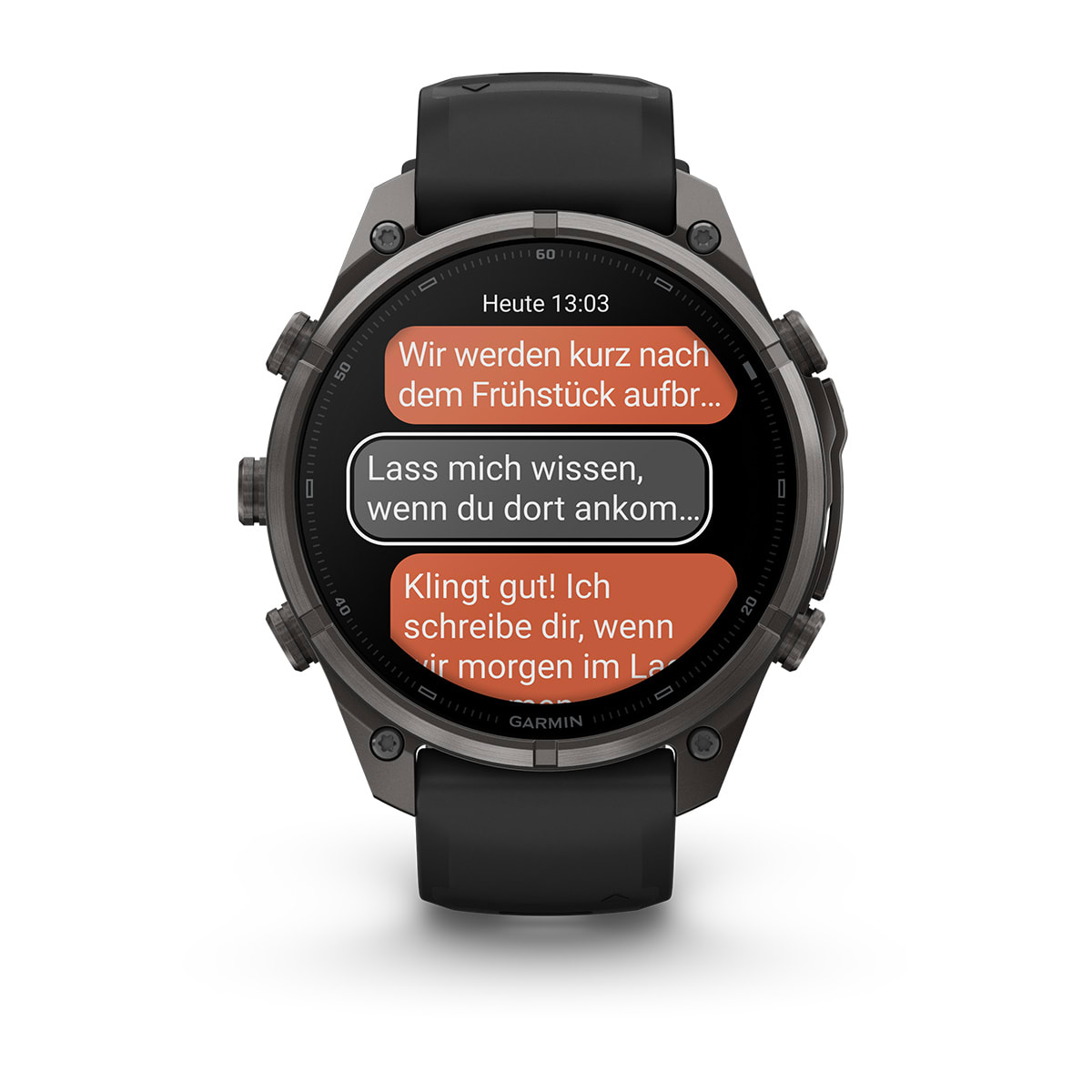 Garmin fēnix® 9 Pro inReach® - 47 mm AMOLED Sapphire Carbongrau DLC Titan mit Silikon-Armband Schwarz/Kieselgrau 010-04336-11