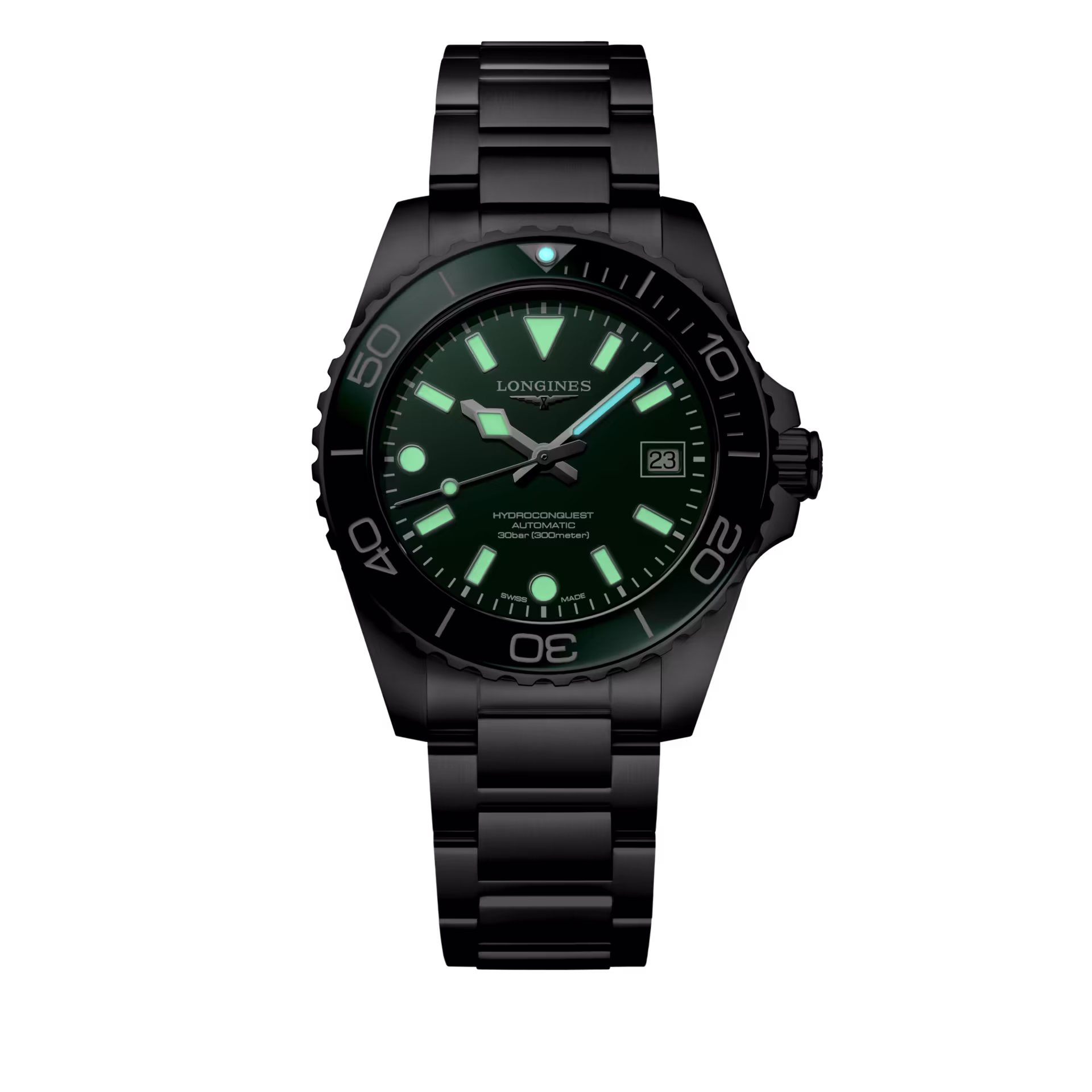 Longines Hydroconquest grün Automatik 39mm Herrenuhr L3.779.4.06.6
