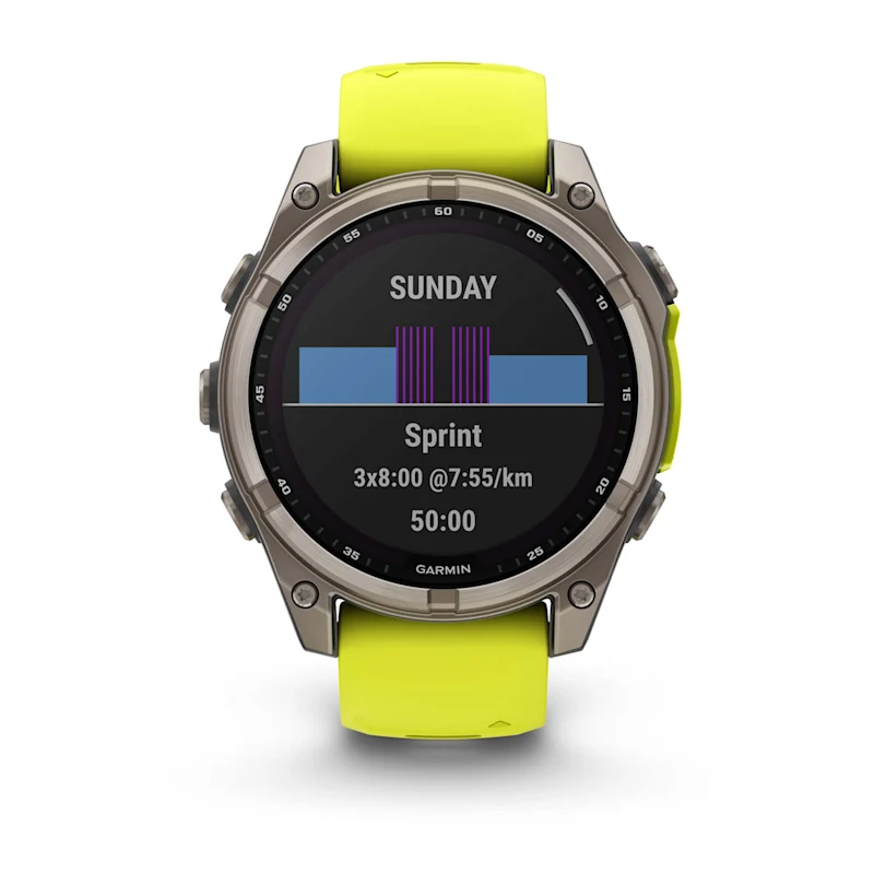 Garmin fēnix® 8 - 47 mm Solar Sapphire Graphit/Titanium Titan 010-02906-21 Set mit schwarzem Lederband