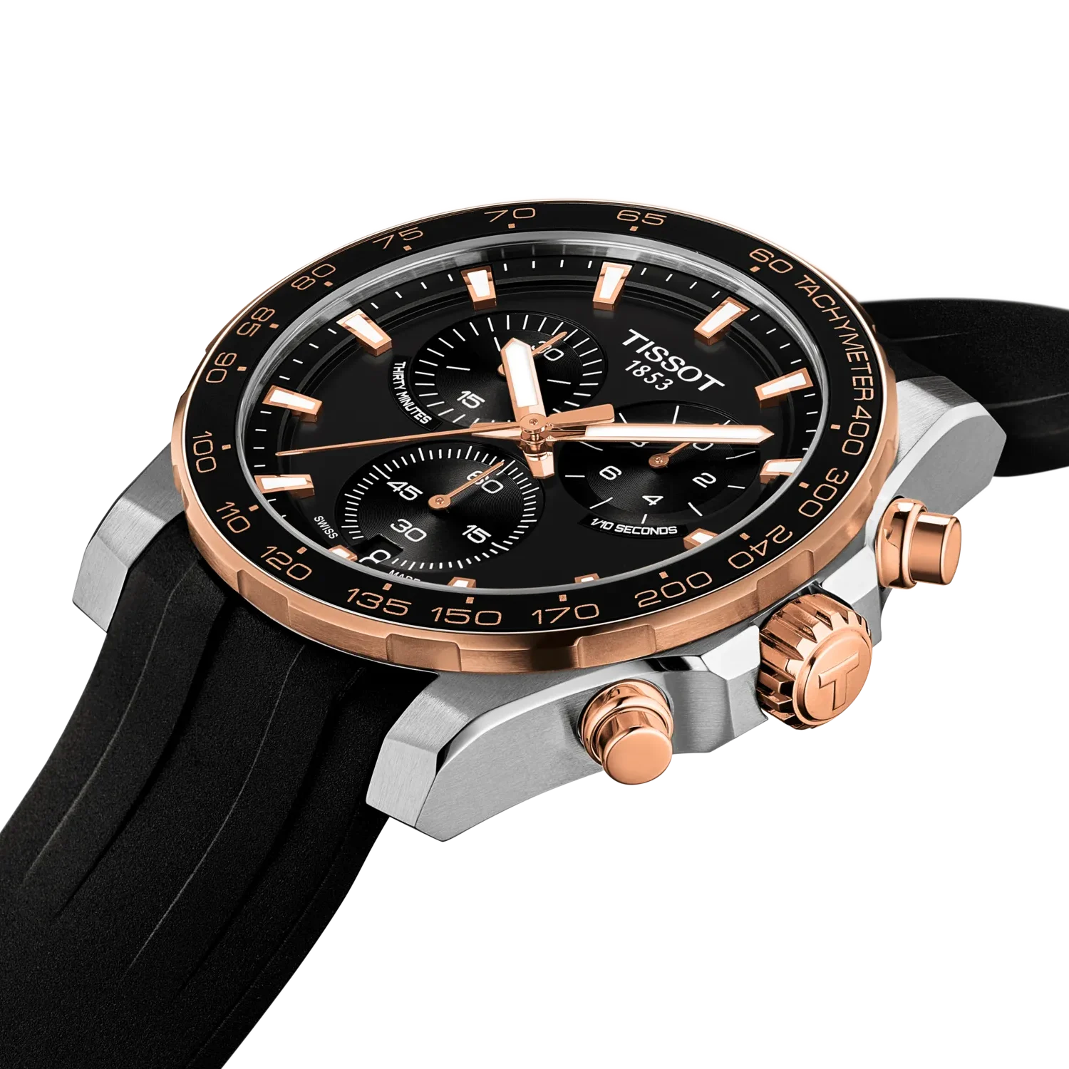 Tissot Supersport Chrono 42mm, Quarzwerk, Nitrilkautschukband, Schwarz Herrenuhr T125.417.27.051.00