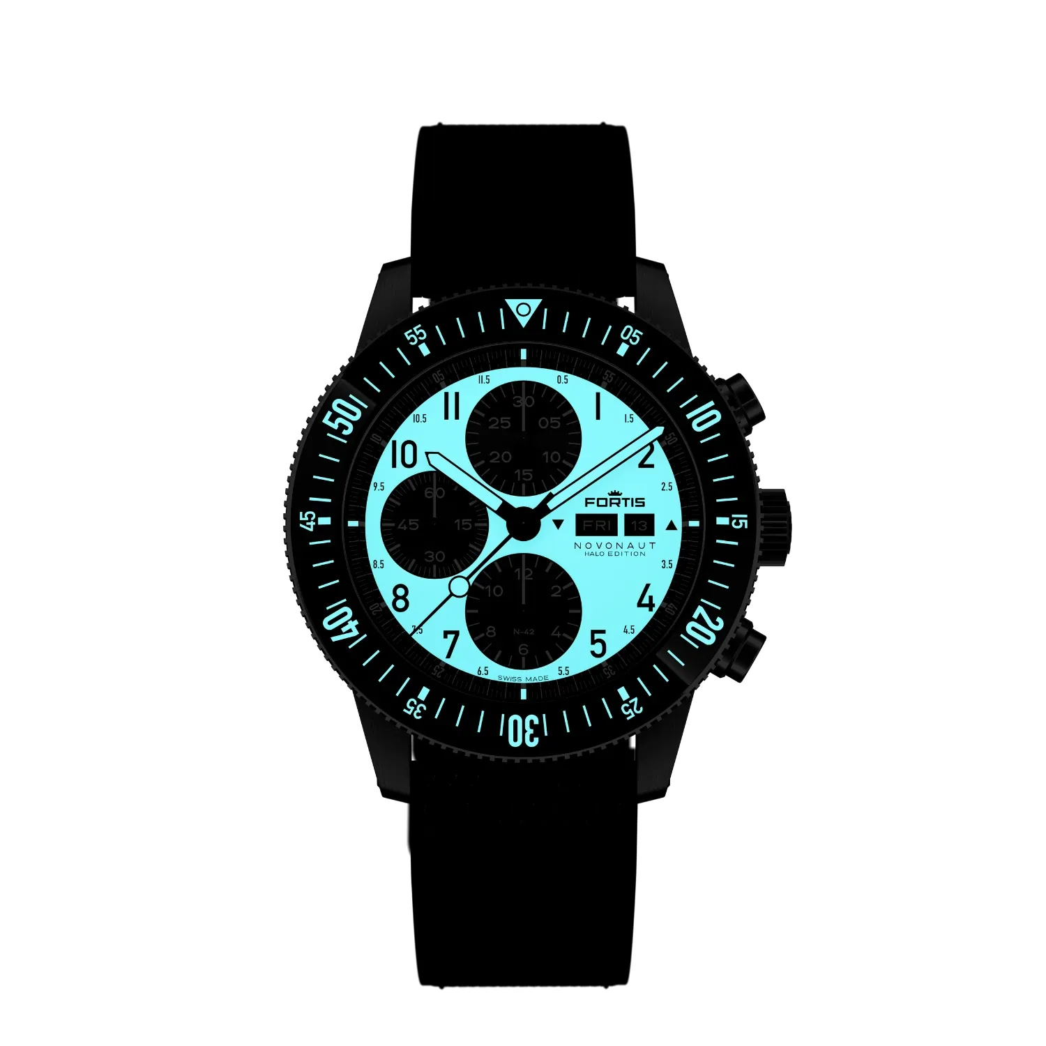 Fortis NOVONAUT N-42 TR Halo Black Herrenuhr F2040021