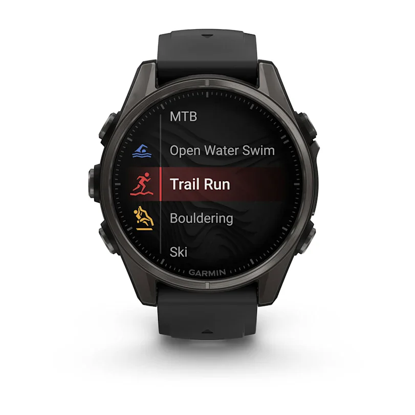 Garmin fēnix® 8 43 mm AMOLED Sapphire Schwarz/Carbongrau Titan 010-02903-21