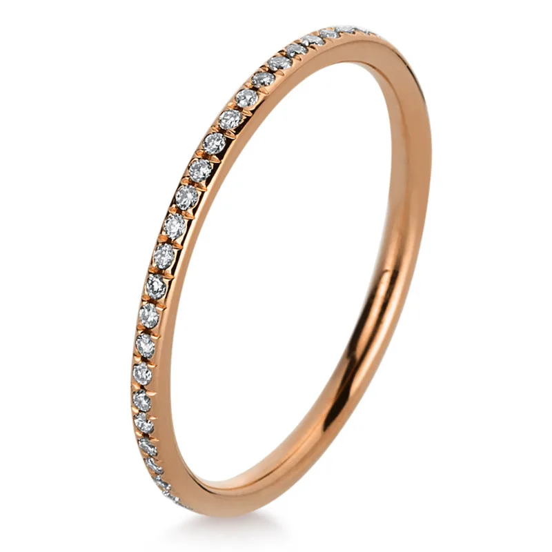 Memoire voll Ring 750er Rotgold 18kt 0,24ct Ring Größe: 53