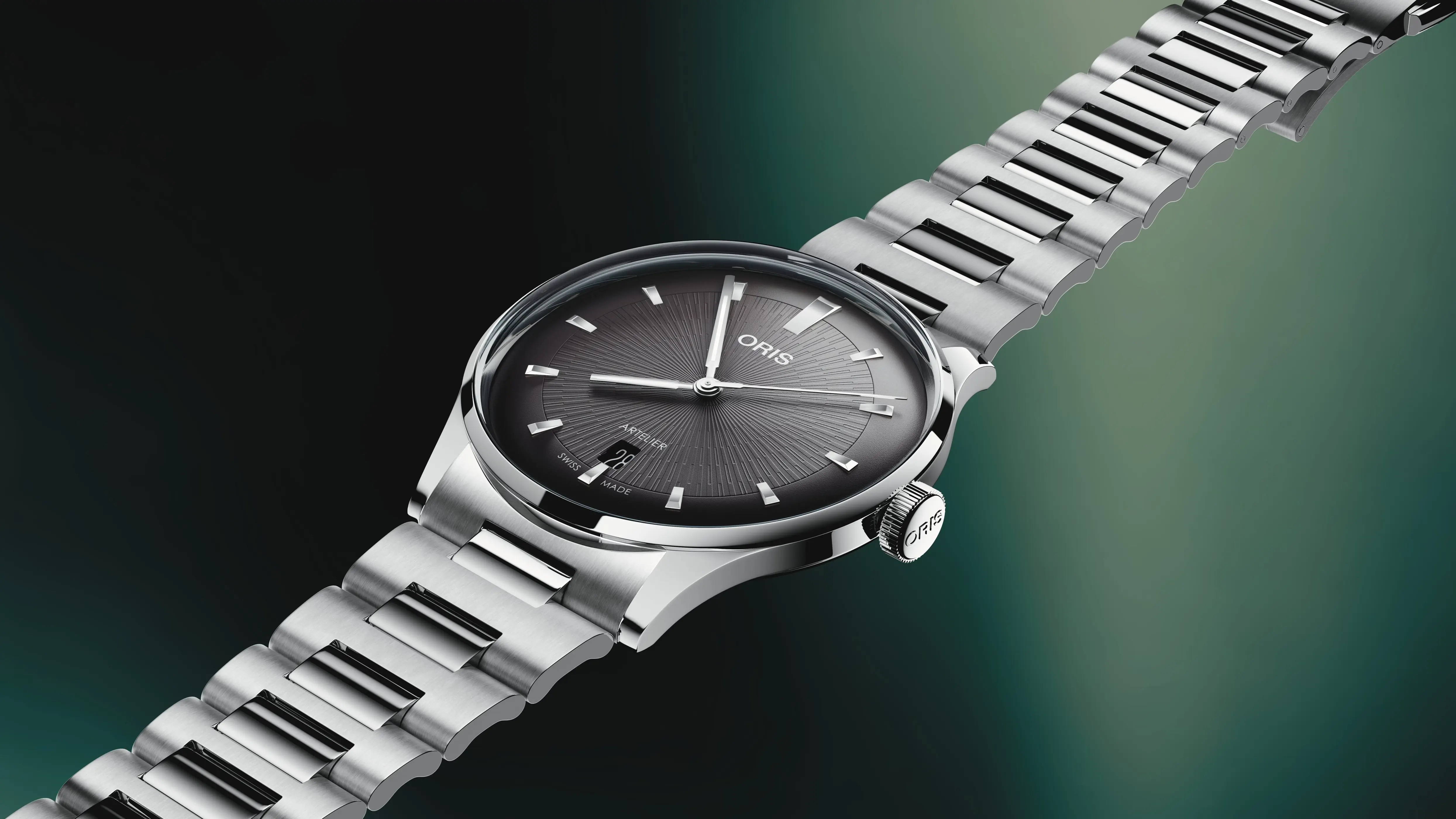 Oris Artelier Date 38mm Automatik Edelstahl Schwarz Herrenuhr 01 733 7810 4054-07 8 20 20