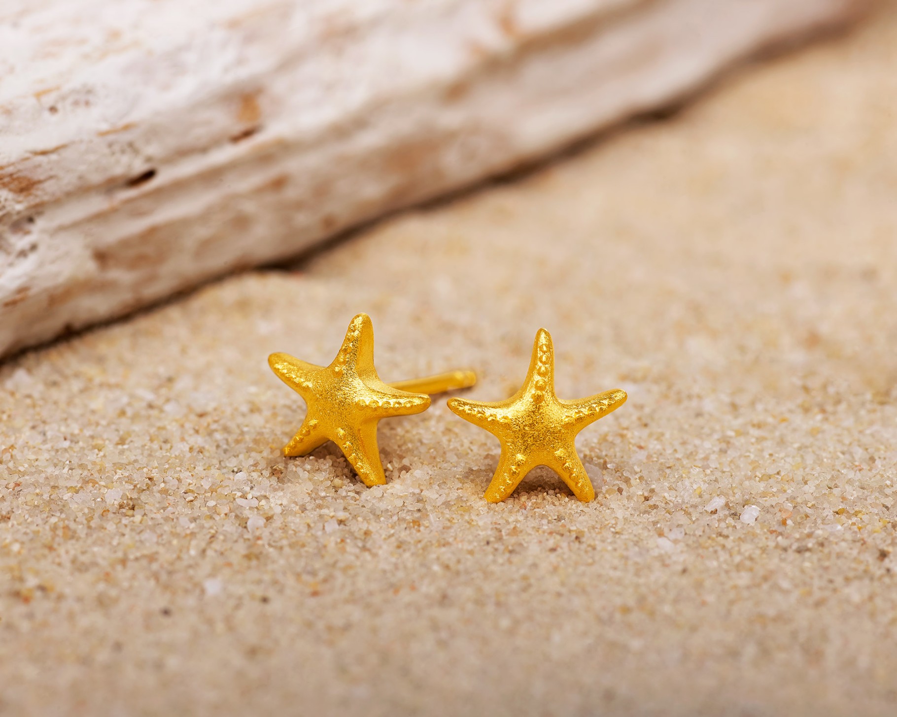 Bernd Wolf Stecker Seastar Designlinie Maritim, 24-Karat-goldplattiert, Sterlingsilber 925