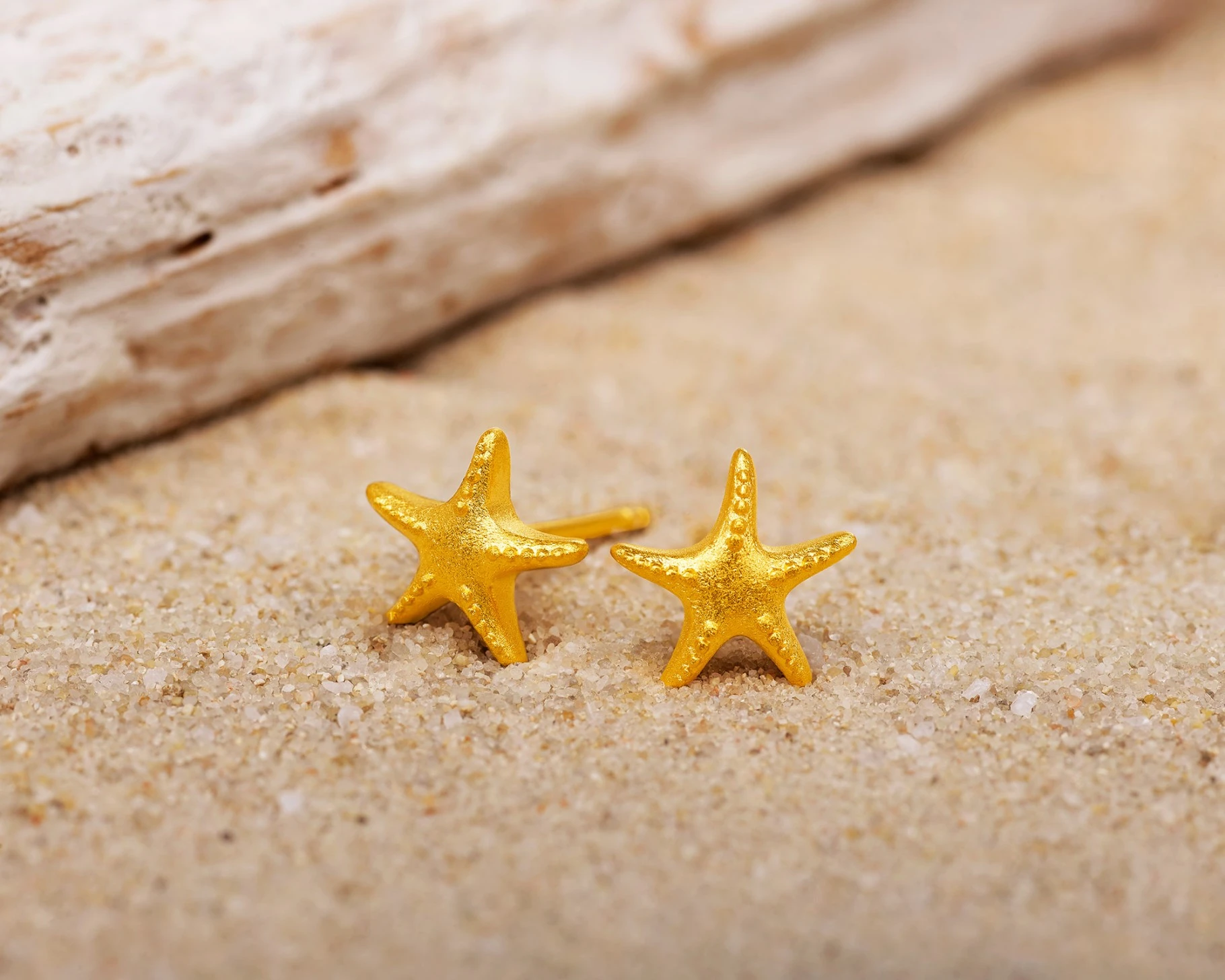 Bernd Wolf Stecker Seastar Designlinie Maritim, 24-Karat-goldplattiert, Sterlingsilber 925