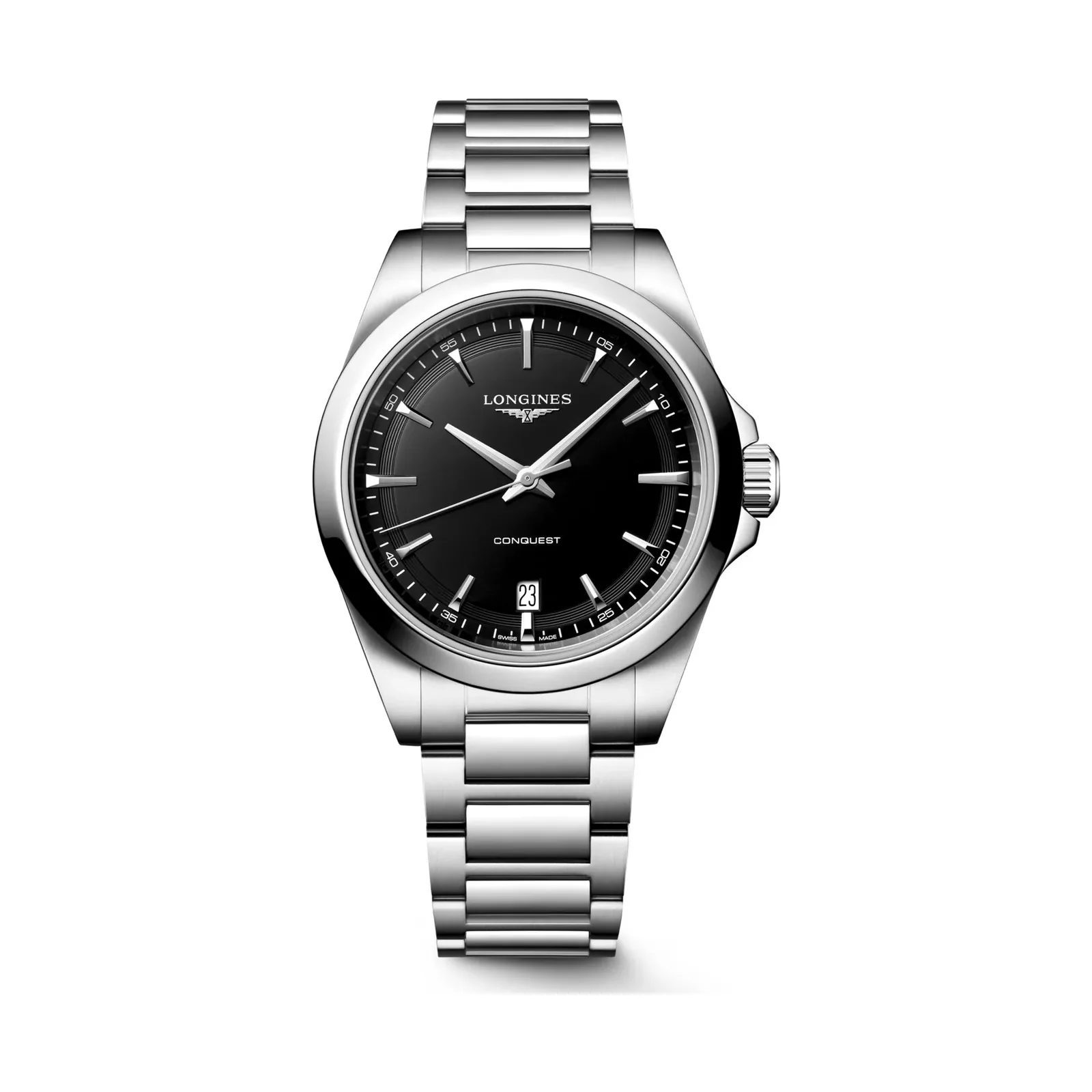 Longines Conquest Schwarz Edelstahlband 38 mm Herrenuhr L3.750.4.52.6