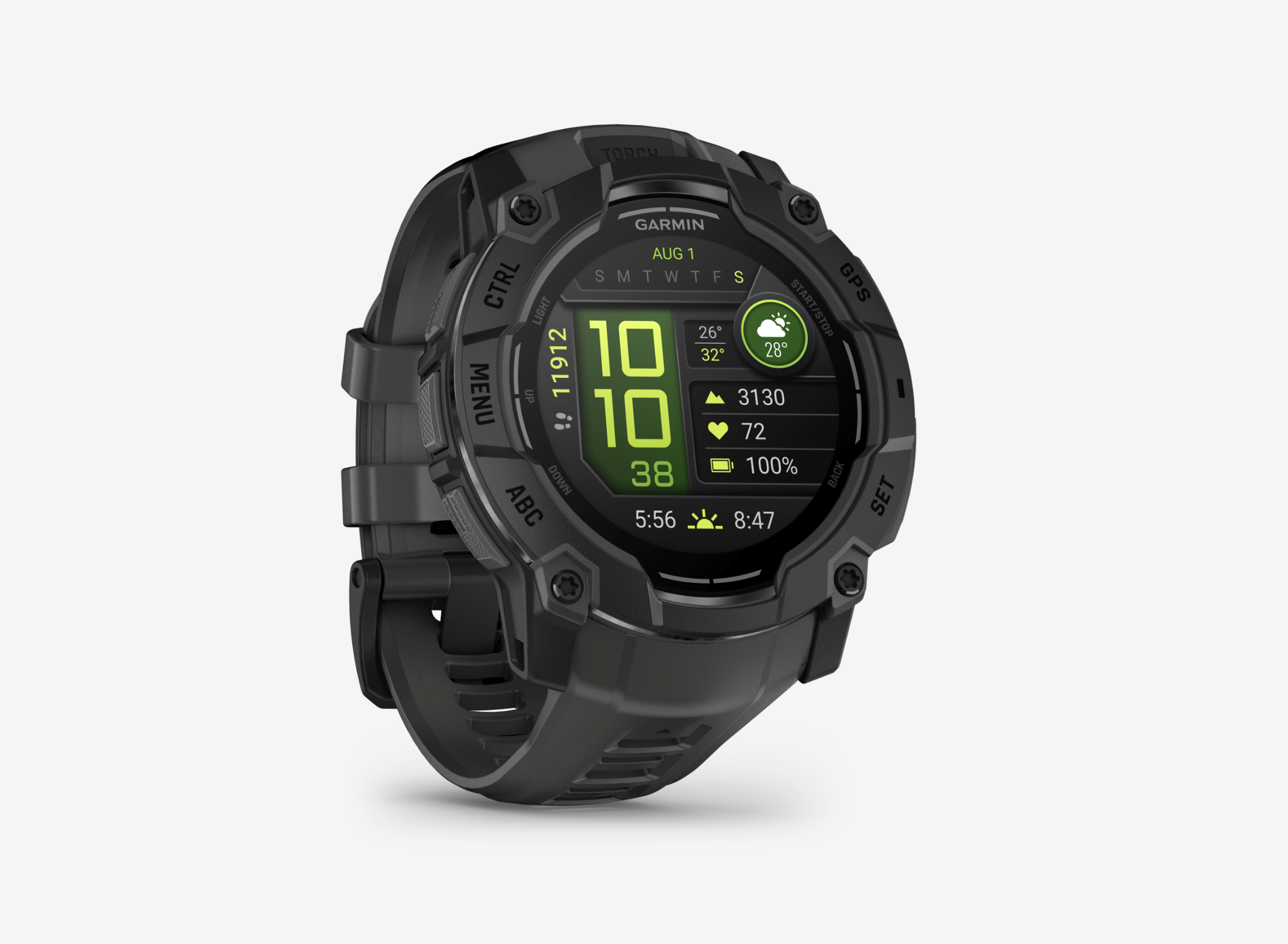  Garmin Instinct® 3 AMOLED 010-03020-00 - 50 mm Schwarz mit Silikon-Wechselarmband 26 mm Kohle