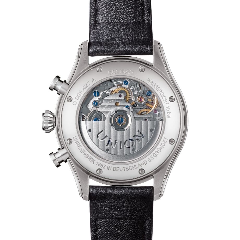 Union Glashütte Belisar Chronograph Limitierte Edition Silvretta Classic 44 mm, Automatikwerk, 65 Stunden Gangreserve Herrenuhr D009.427.18.011.09