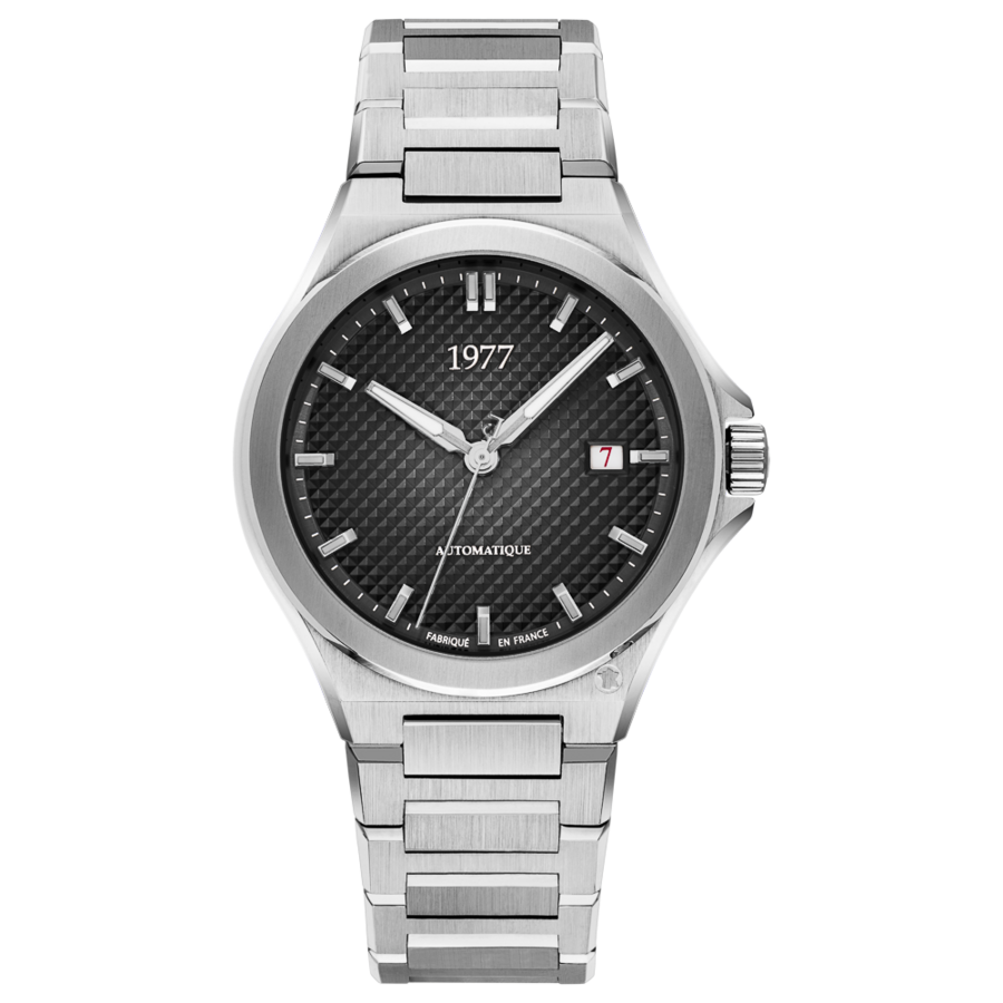 1977 ARSENE Automatique, 41 MM, Cadran Noir, Bracelet Acier 904L Herrenuhr 1977P02131