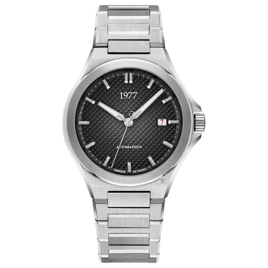 1977 ARSENE Automatik, 41 mm, Zifferblatt Schwarz, Edelstahlband 904L, Herrenuhr 1977P02131