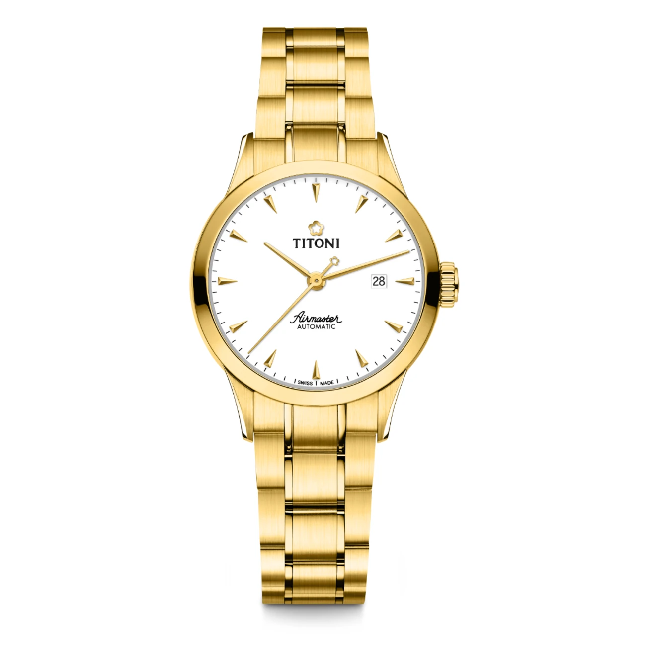 Titoni Airmaster Automatik Gelbgold PVD Damenuhr 23733G-583