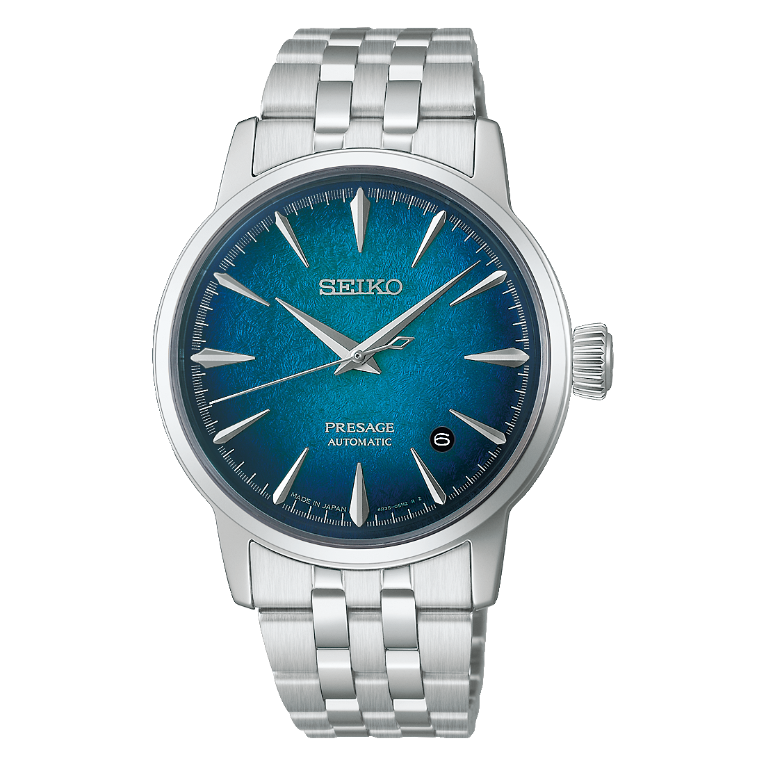 Seiko PRESAGE Automatik 3 Zeiger, Bandlänge 22cm, Edelstahl, Emerald Mist Blau Herrenuhr HCB001J1