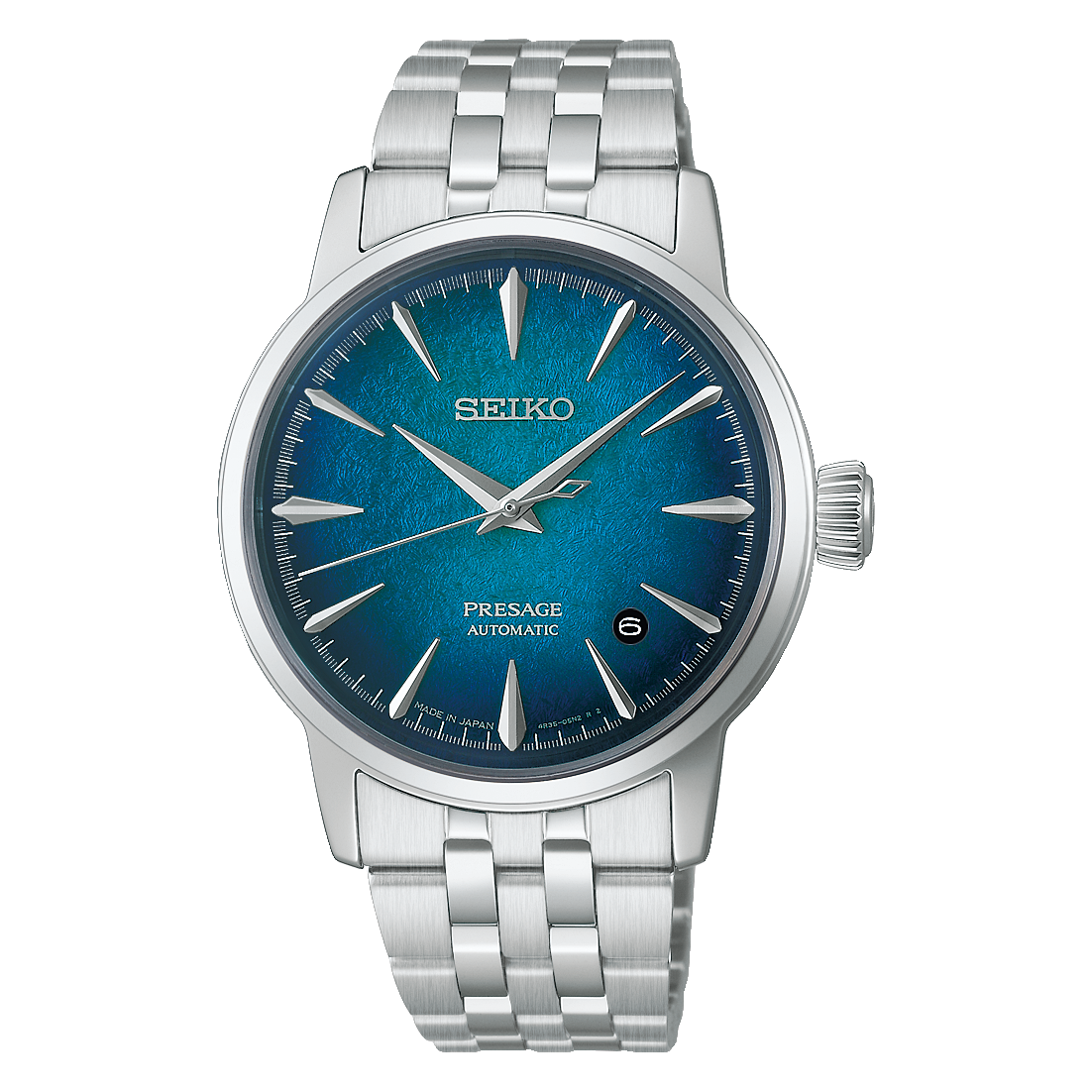 Seiko PRESAGE Automatik 3 Zeiger, Bandlänge 22cm, Edelstahl, Emerald Mist Blau Herrenuhr HCB001J1