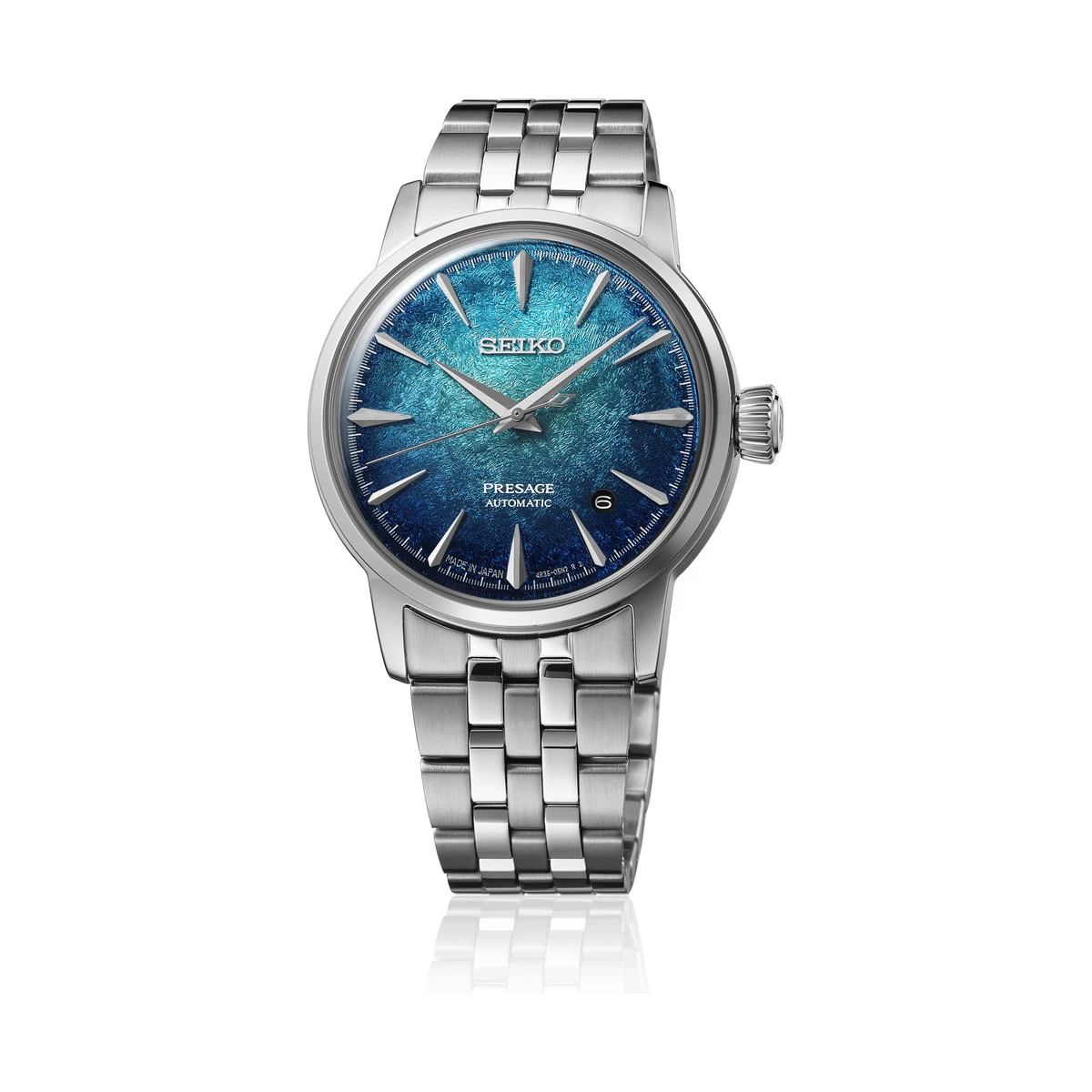 Seiko PRESAGE Automatik 3 Zeiger, Bandlänge 22cm, Edelstahl, Emerald Mist Blau Herrenuhr HCB001J1