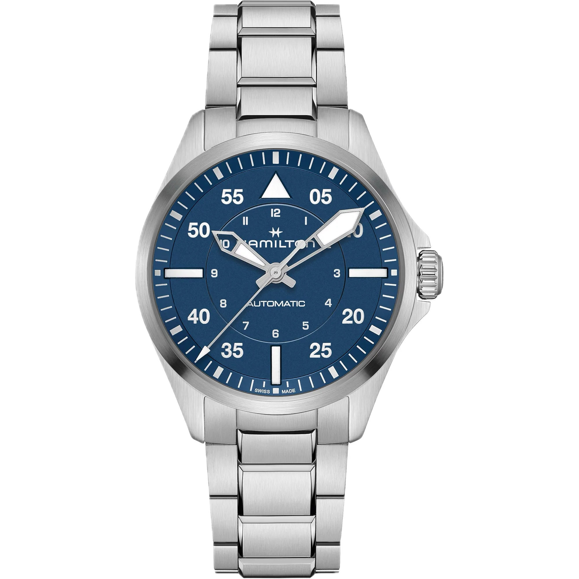 Hamilton Khaki Aviation Pilot Auto 39mm Edelstahl, Saphirglas, Blau Herrenuhr H76305140