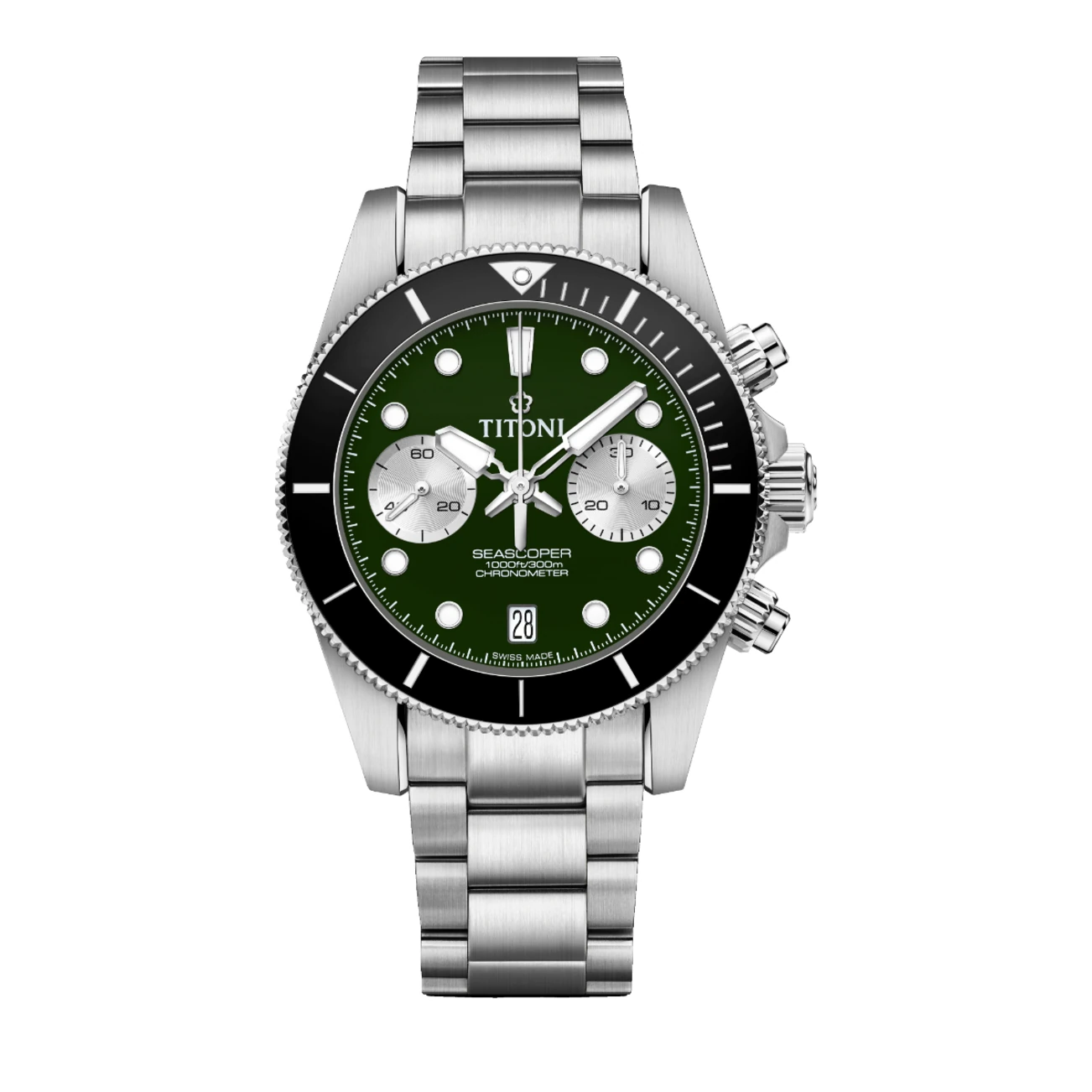 Titoni Seascoper Chronograph Grün Herrenuhr 94300 S-BK-733