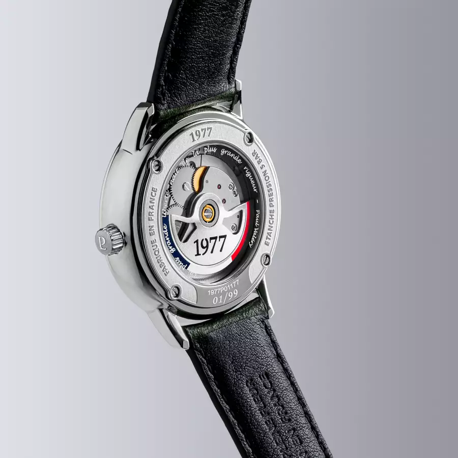 1977 EDMOND Automatique, 40 MM, Cadran Vert Olive, Bracelet Cuir Vert Herrenuhr 1977P01177