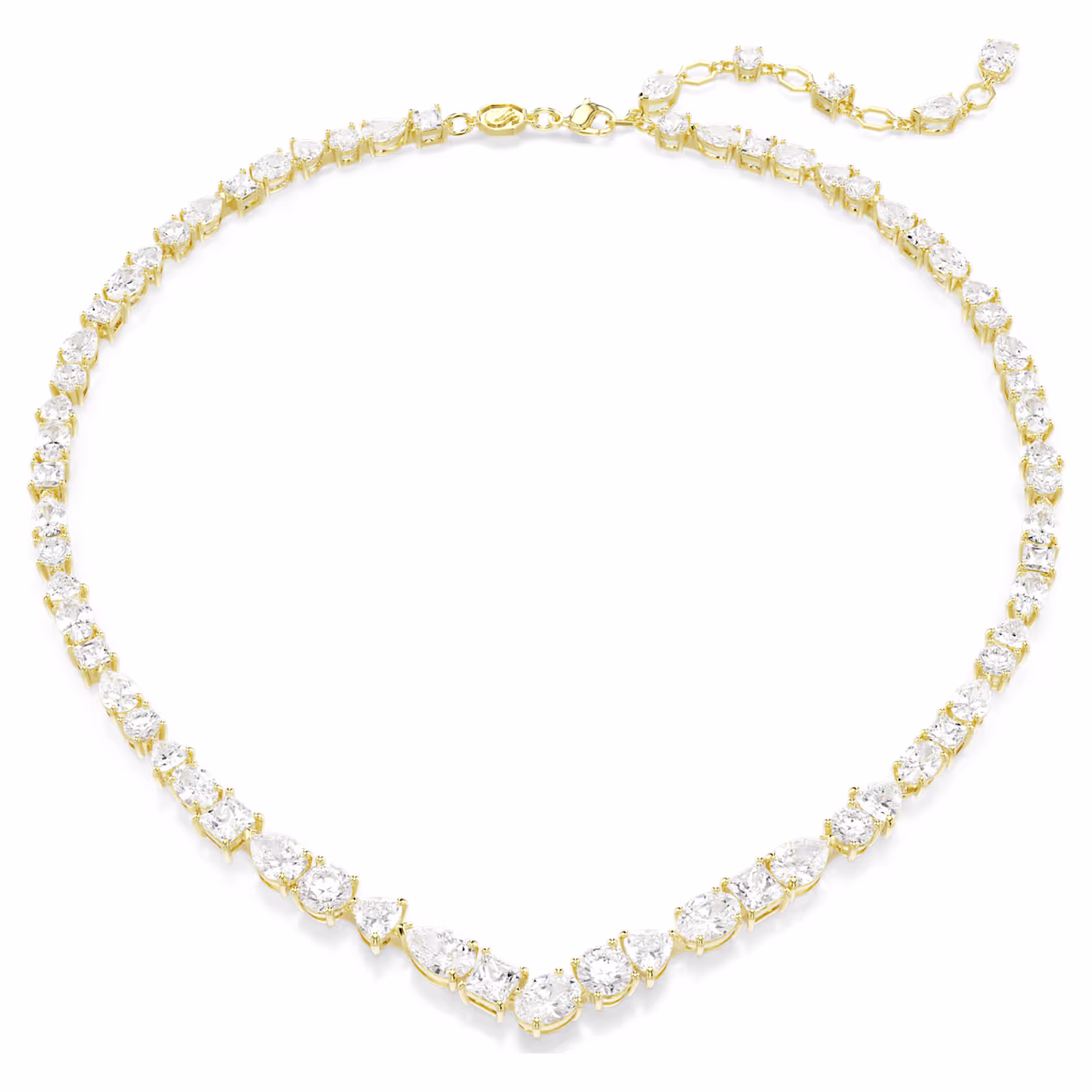 Swarovski  Mesmera Halskette Verschiedene Schliffe, Weiß, 18k vergoldet