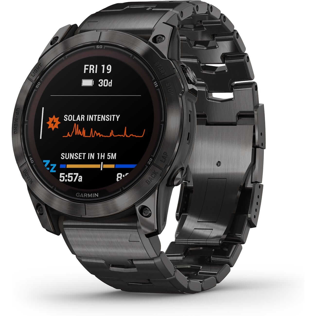 Garmin fēnix® 7X Pro Sapphire Solar Carbongrau Titan mit Titanarmband und Silikonband 010-02778-30