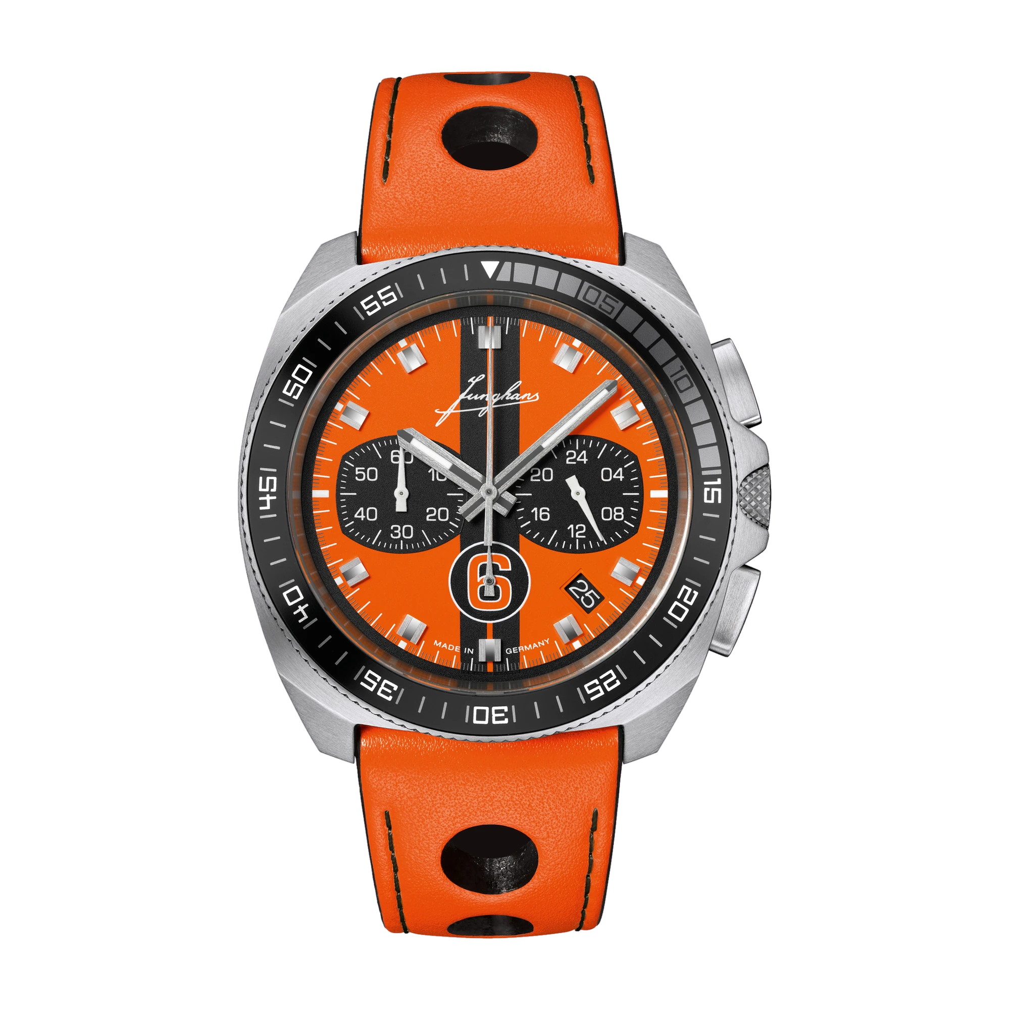 Junghans 1972 Chronoscope Sports Edition 2026, Orange, Quarzwerk, Limited Edition Herrenuhr 41/4557.00