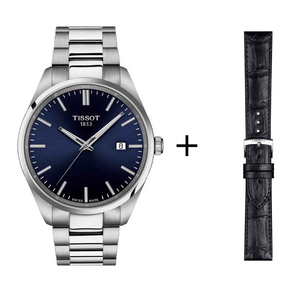 Tissot PR 100 Herrenuhr T150.410.11.041.00 Set mit schwarzem Lederband 