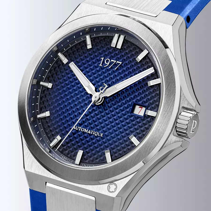 1977 ARSENE Automatique, 41 MM, Cadran Bleu, Bracelet Caoutchouc FKM Bleu Herrenuhr 1977P02166