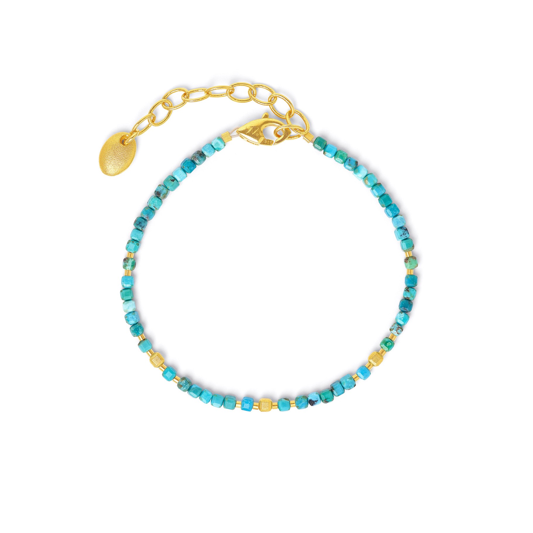Bernd Wolf Armband Cuseni Designlinie Cubes, Türkis blau, Karabinerverschluss