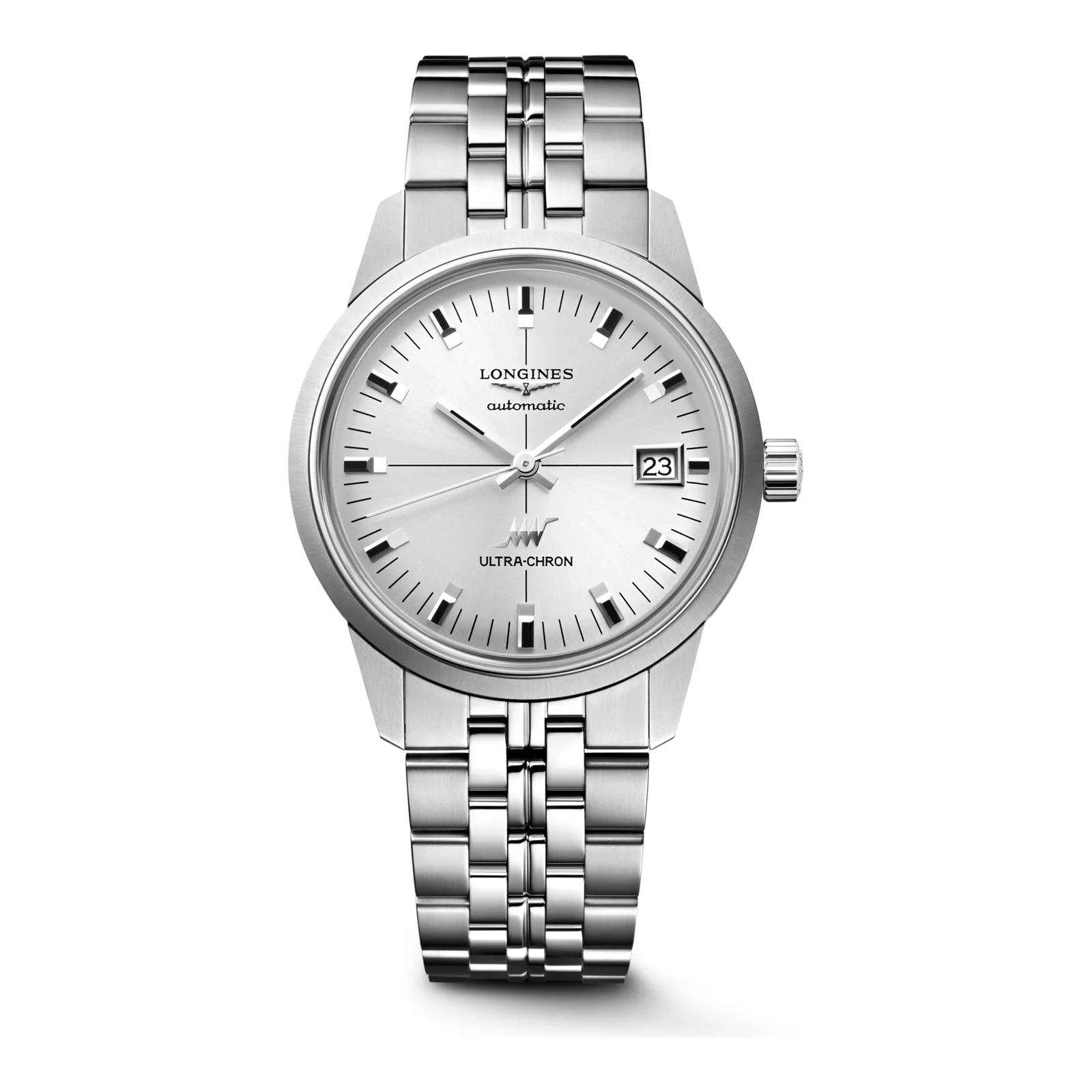 Longines Ultra-Chron Classic Silber Edelstahlband 37 mm Herrenuhr L2.537.4.72.6