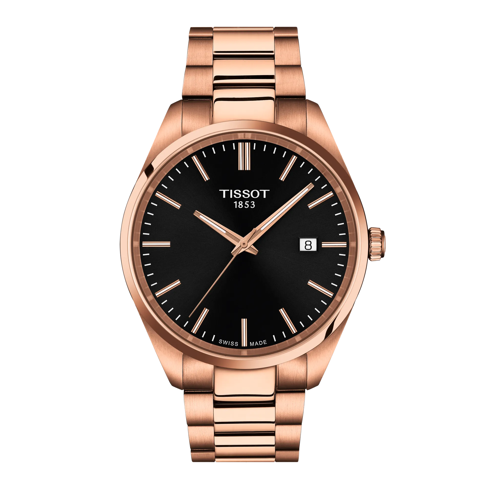 Tissot PR 100 40mm, Swiss Made Quarzwerk, Roségold Herrenuhr T150.410.33.051.00