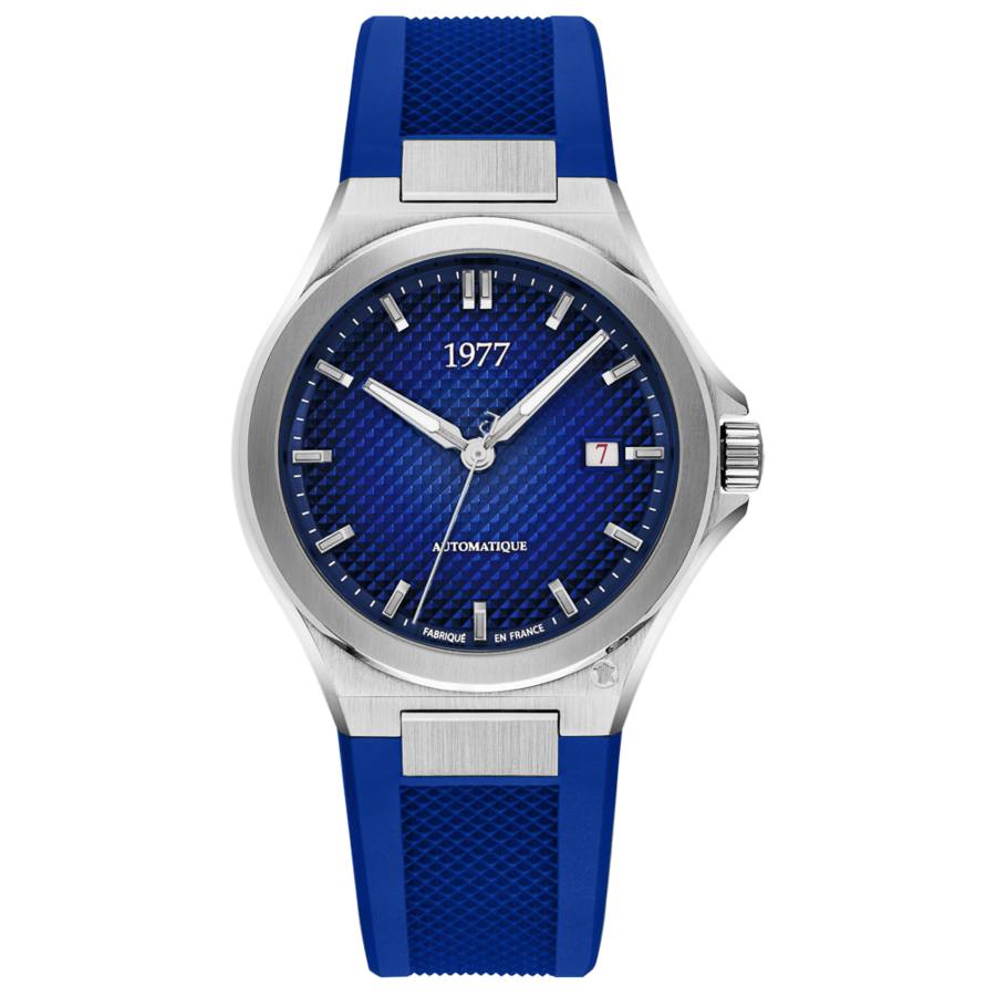 1977 ARSENE Automatik, 41 mm, Zifferblatt Blau, Kautschukband FKM Blau, Herrenuhr 1977P02166