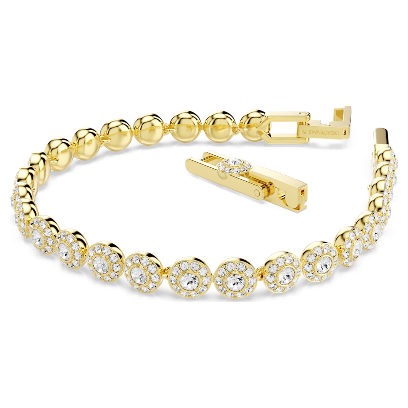 Swarovski  Una Angelic Armband Rundschliff, Weiß, Goldlegierungsschicht