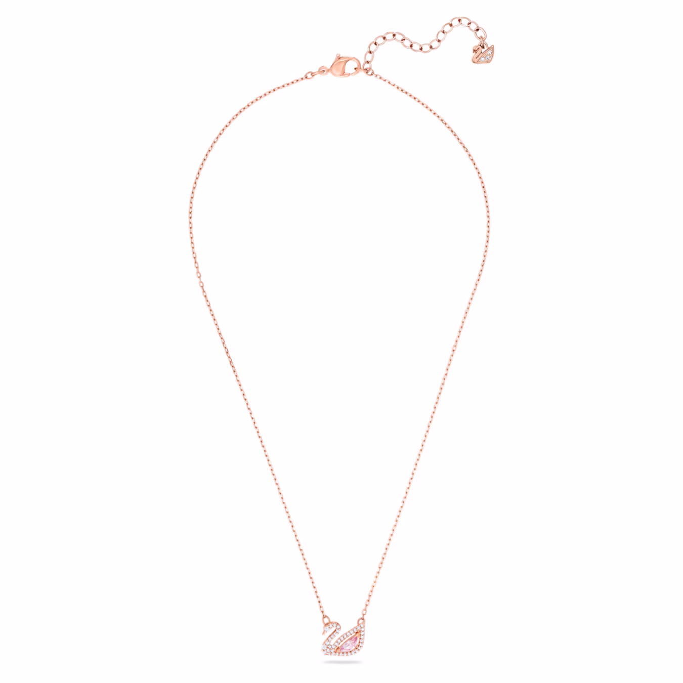 Swarovski  Swan Halskette Schwan, Rosa, 18k rosévergoldet