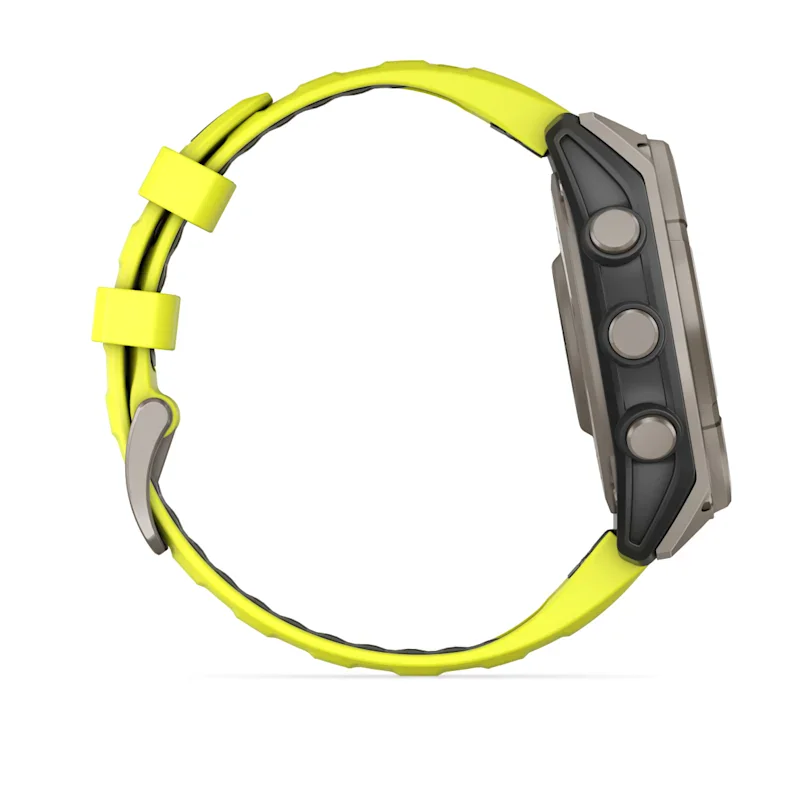 Garmin fēnix® 8 - 47 mm Solar Sapphire Graphit/Titanium Titan 010-02906-21 Set mit schwarzem Lederband