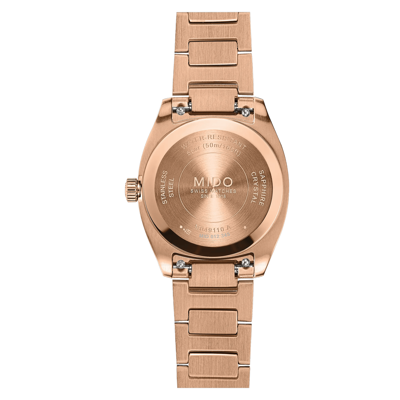 Mido Multifort TV 28 Quartz Roségold Braun mit Diamanten Damenuhr M049.110.33.296.00