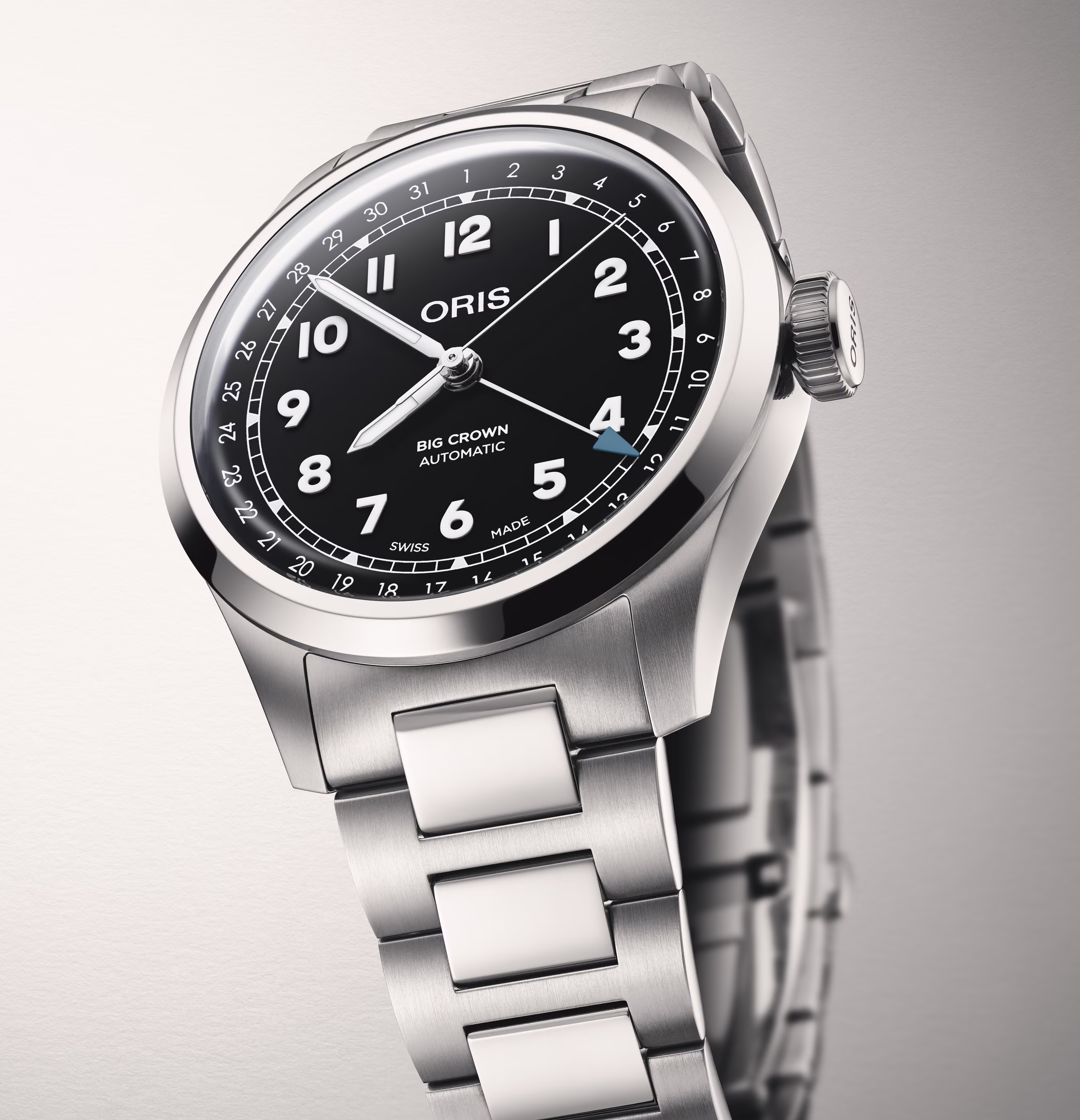Oris Big Crown Pointer Date 40mm Edelstahl 38 Std  Schwarz Herrenuhr 01 754 7798 4064-07 8 20 06