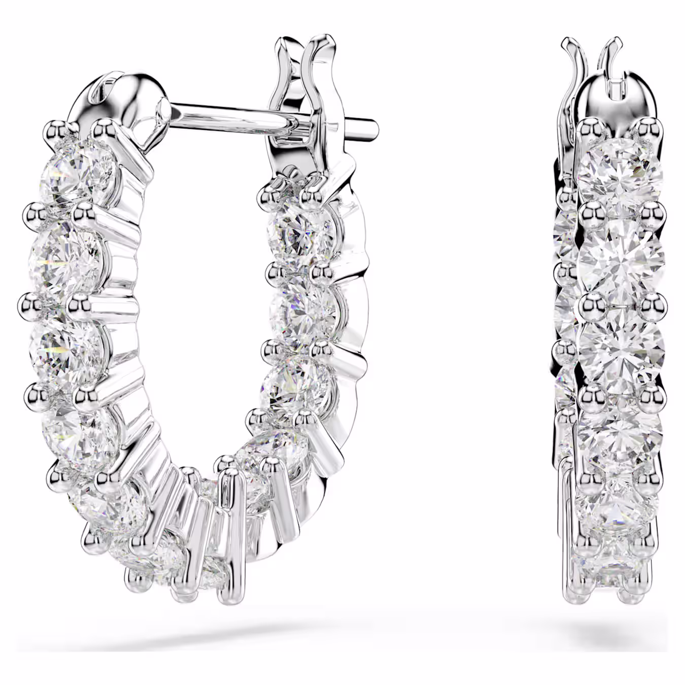 Swarovski  Matrix Vittore Kreolen Rundschliff, Weiß, Rhodiniert