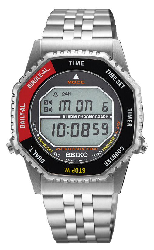 Seiko Klassik Digital Chronograph, Quarz, Rot Herrenuhr SMGG19P1