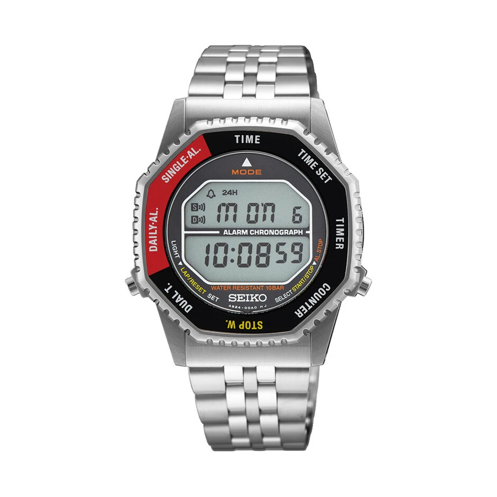 Seiko Klassik Digital Chronograph, Quarz, Rot Herrenuhr SMGG19P1