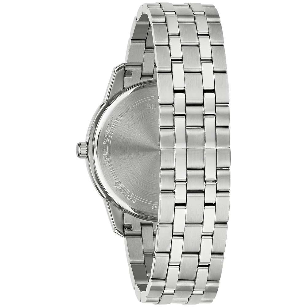 Bulova Classic Quarz, Edelstahl Weiß, 40mm Herrenuhr 96B474