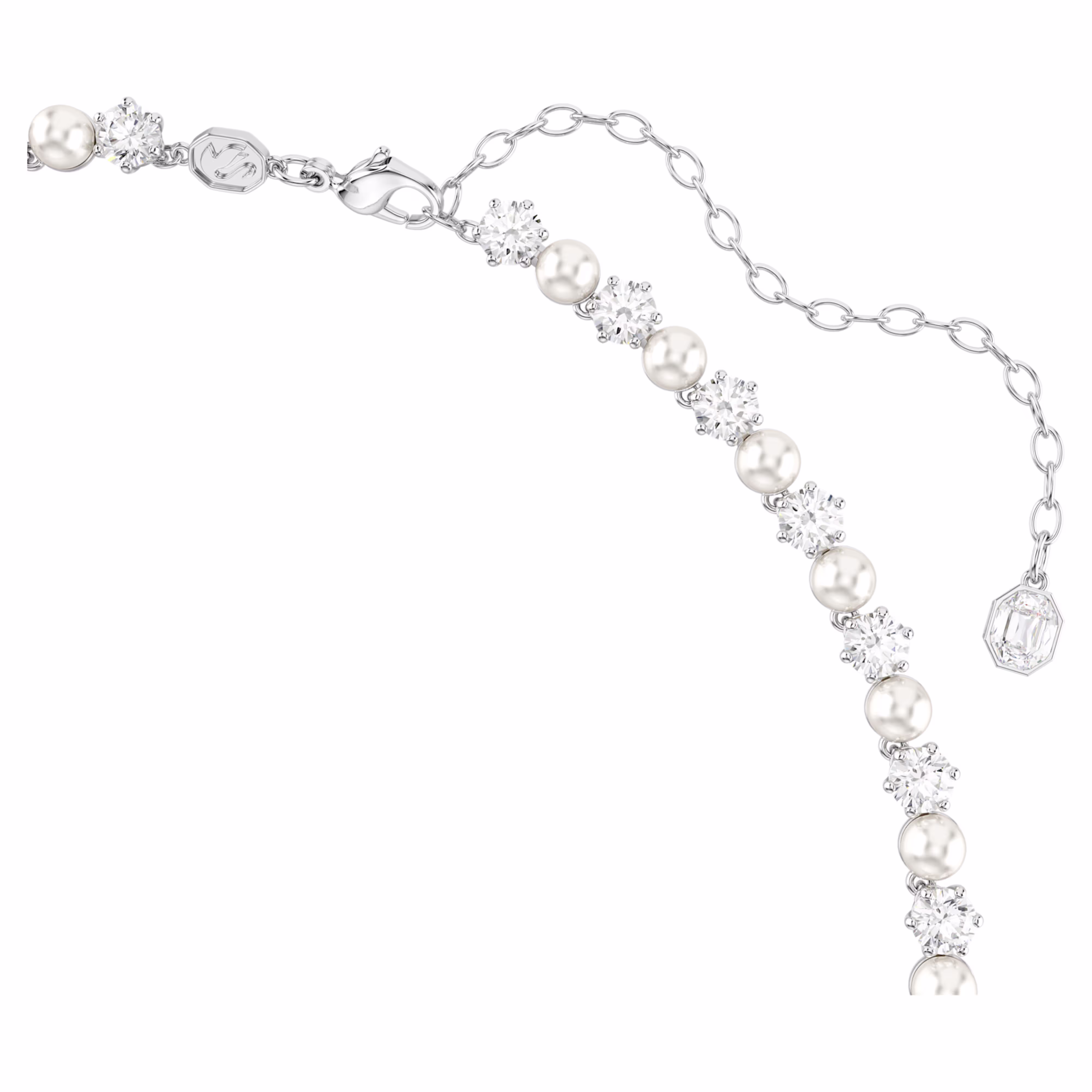 Swarovski  Matrix Set Kristallperle, Rundschliff, Weiß, Rhodiniert