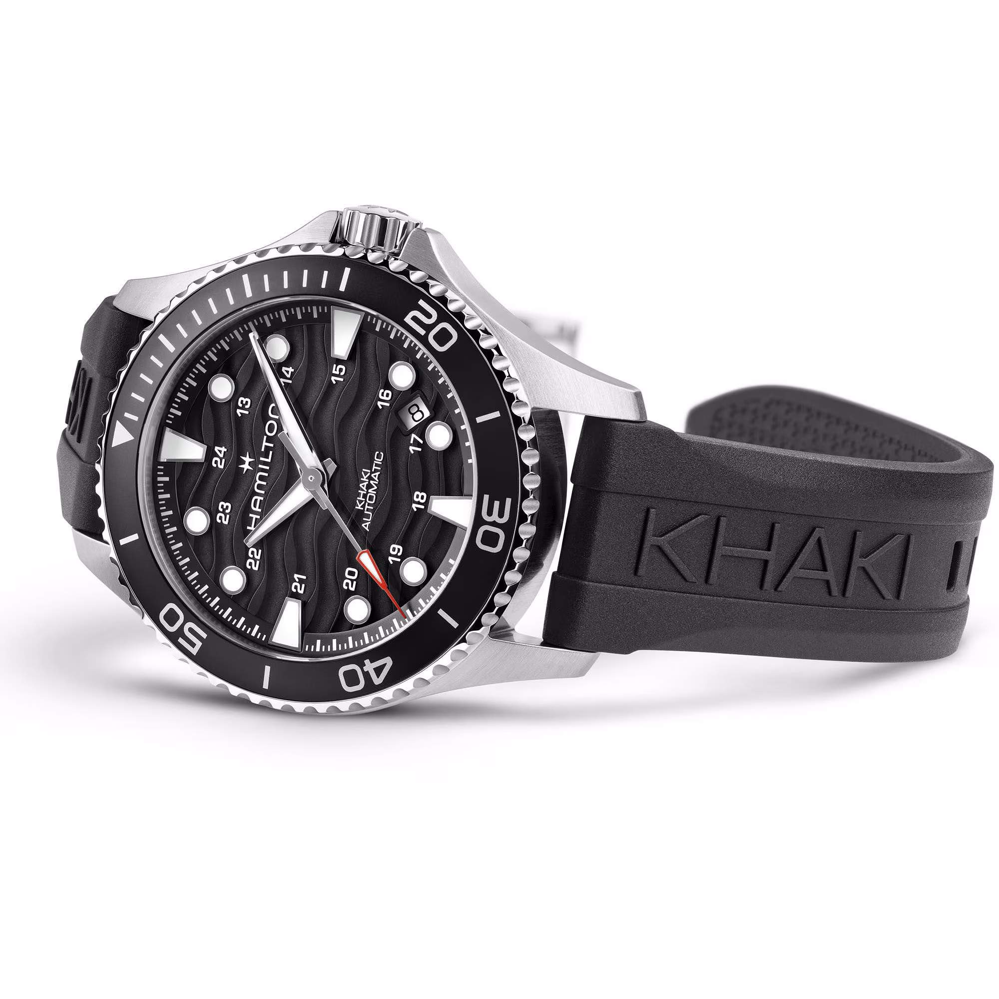 Hamilton KHAKI NAVY SCUBA AUTO Schwarz Kautschuk 40 MM Herrenuhr H82415330