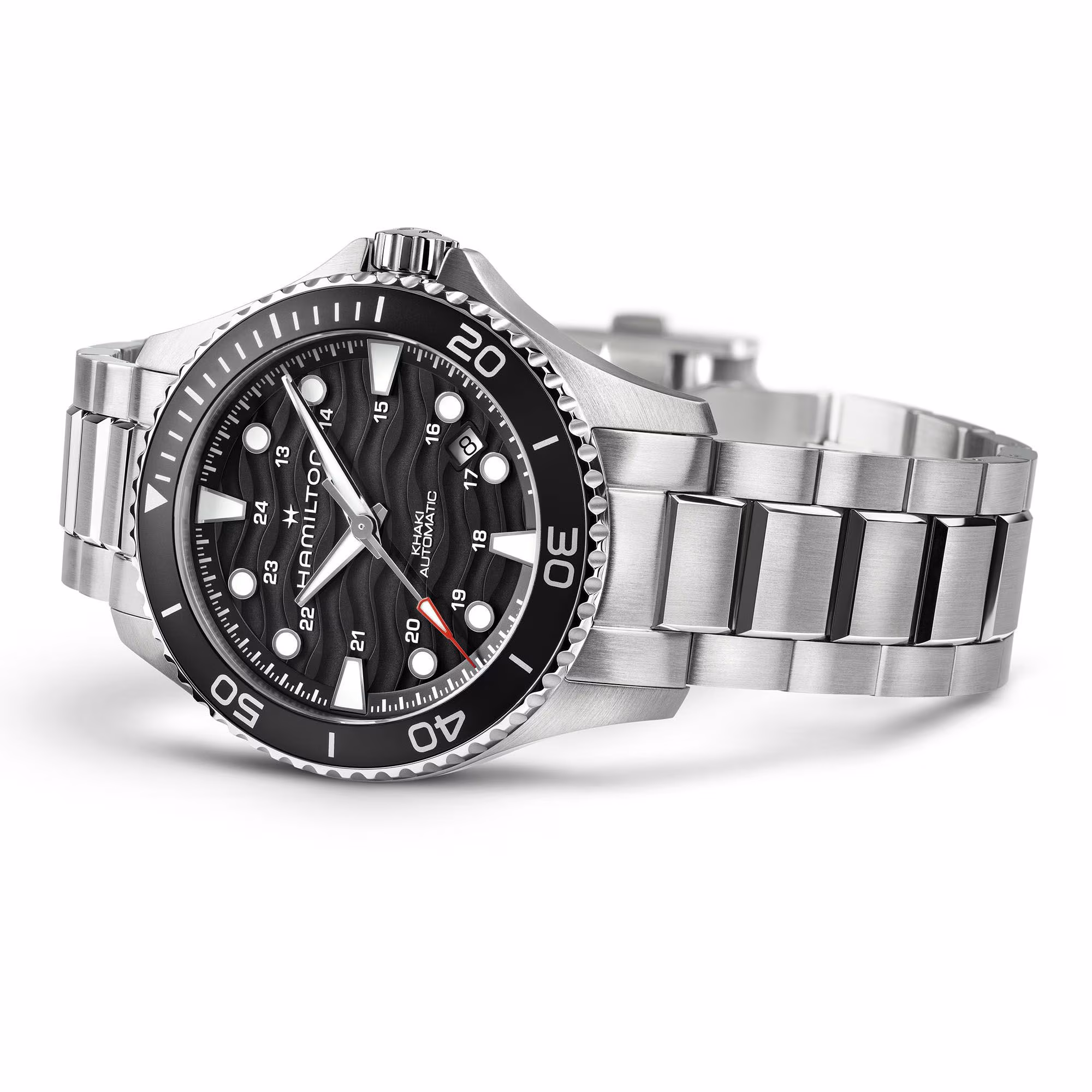 Hamilton KHAKI NAVY SCUBA AUTO Schwarz Metallband 40 MM Herrenuhr H82415130