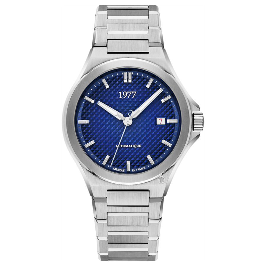 1977 ARSENE Automatique, 41 MM, Cadran Bleu, Bracelet Acier 904L Herrenuhr 1977P02161
