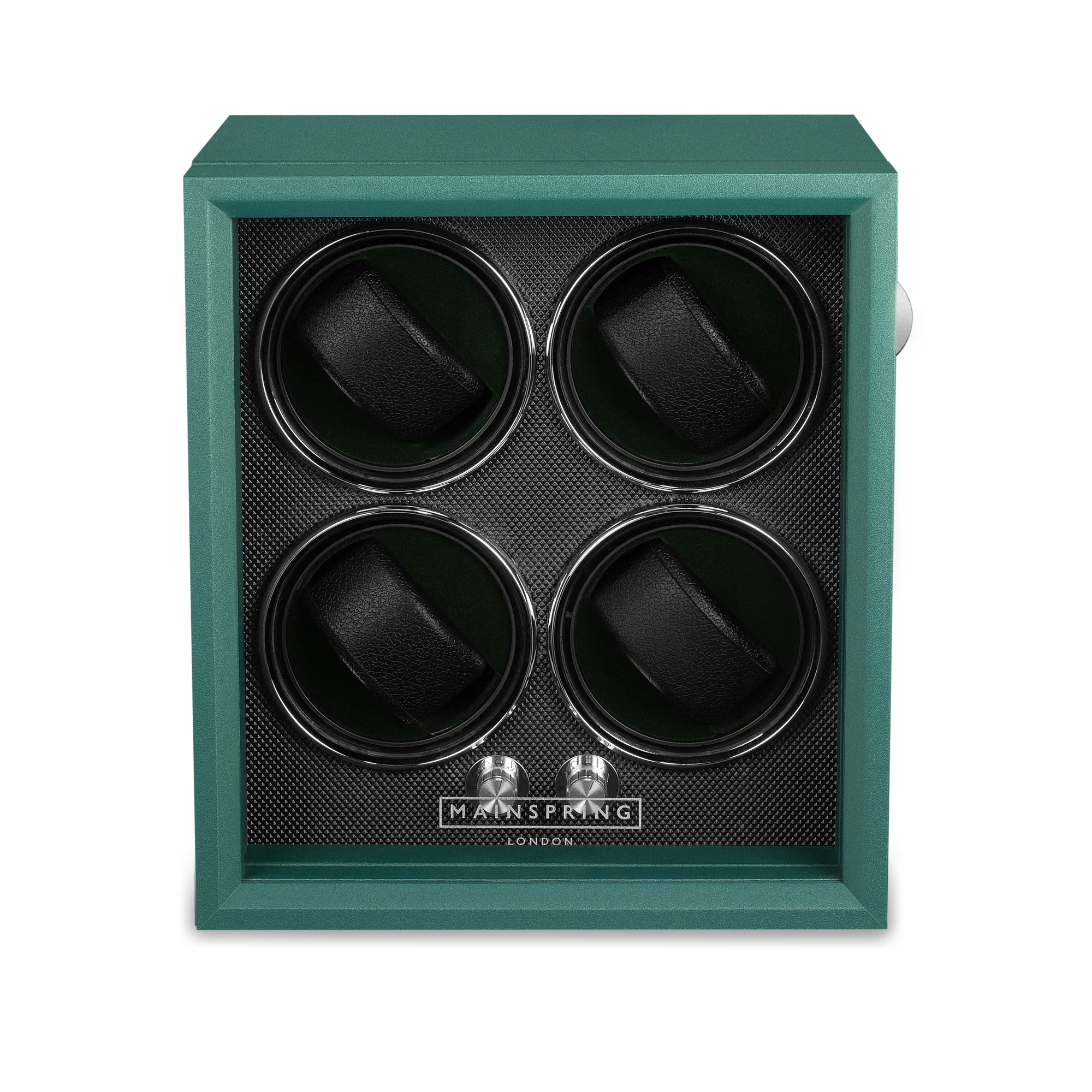 Mainspring London Oxford Guardian Uhrenbeweger mit vier Fächern für Automatikuhren Smaragdgrün MS-WIN-GUA4-04