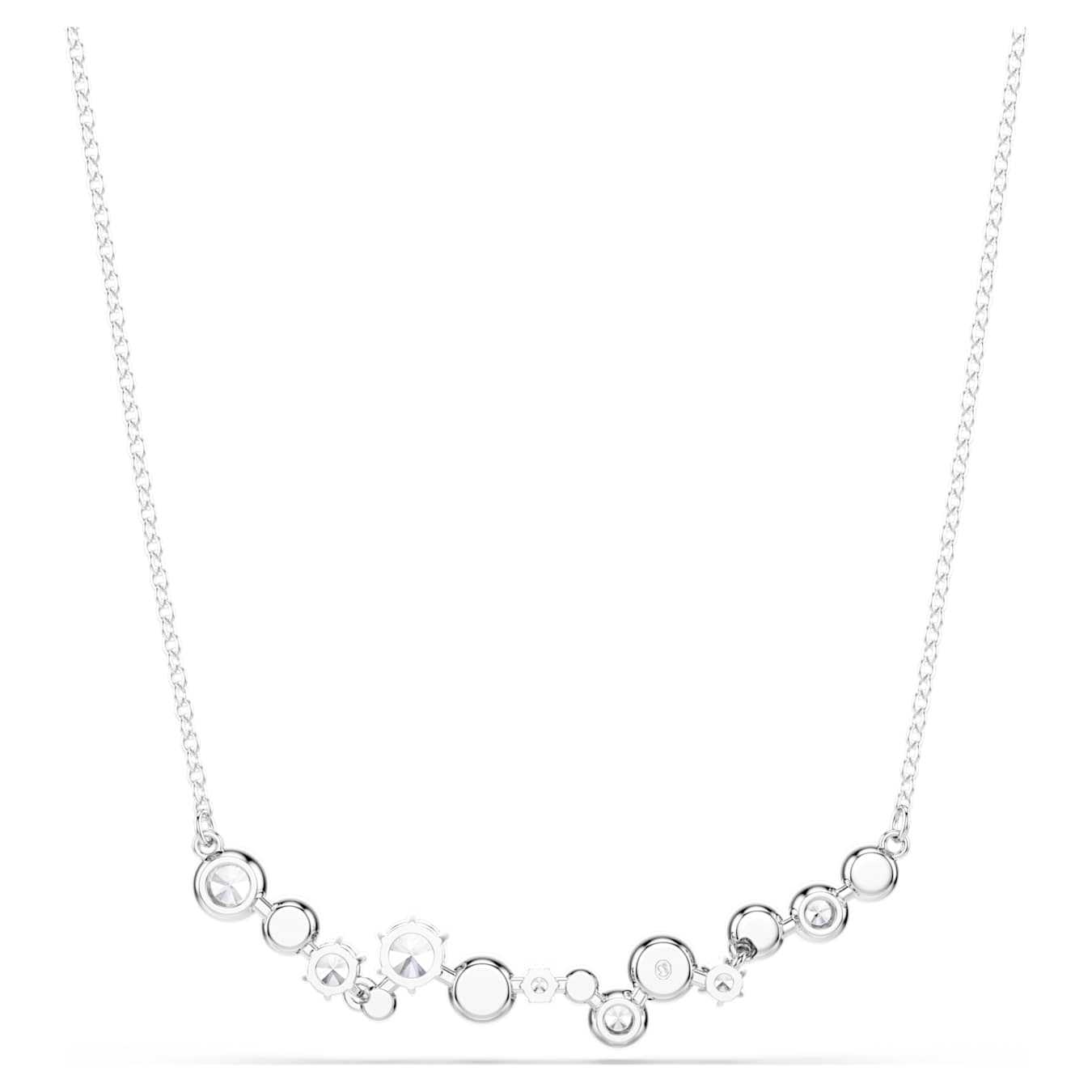 Swarovski Constella Halskette Verschiedene Schliffe, Weiß, Rhodiniert