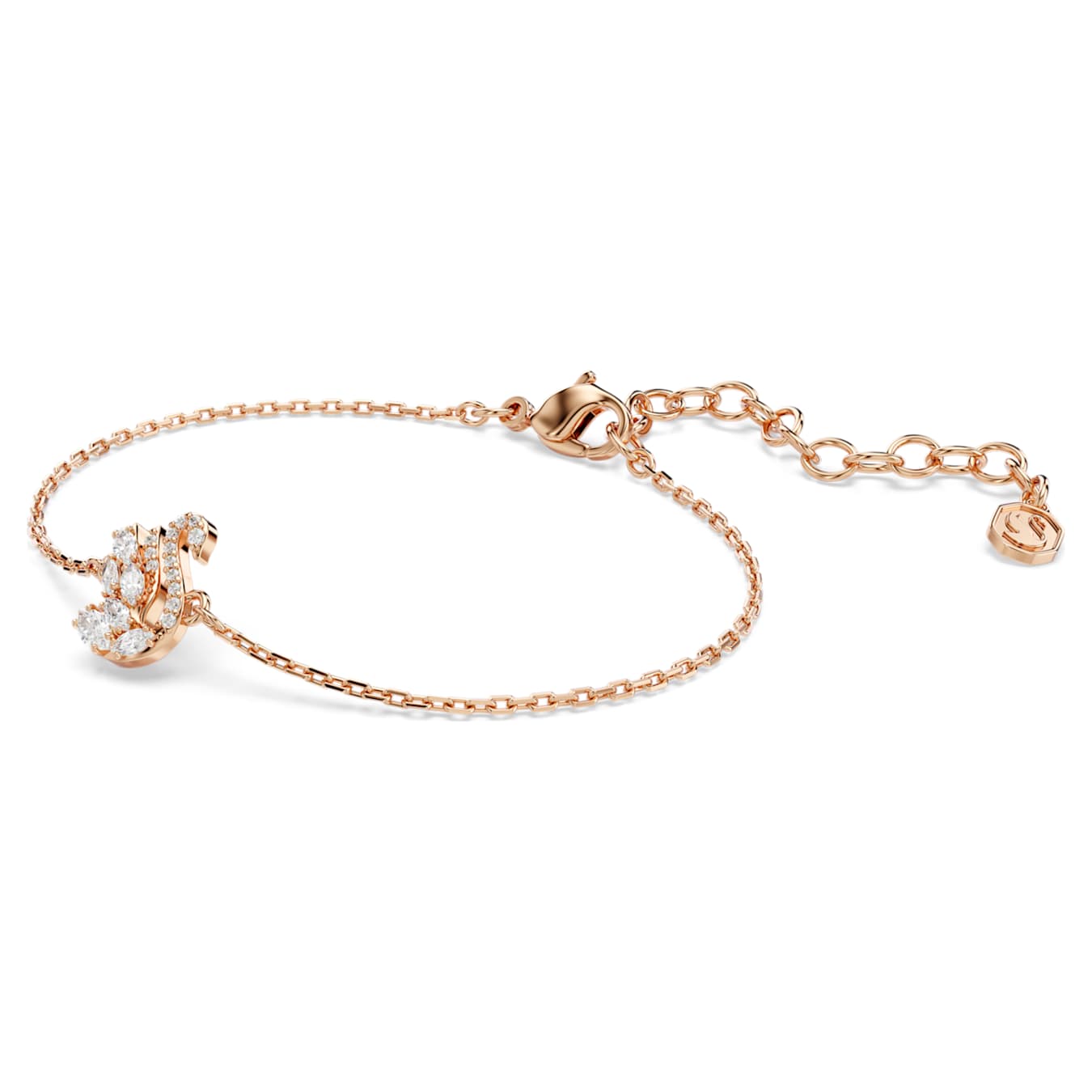 Swarovski  Swan Armband Verschiedene Schliffe, Schwan, Weiß, Roségold-Legierungsschicht